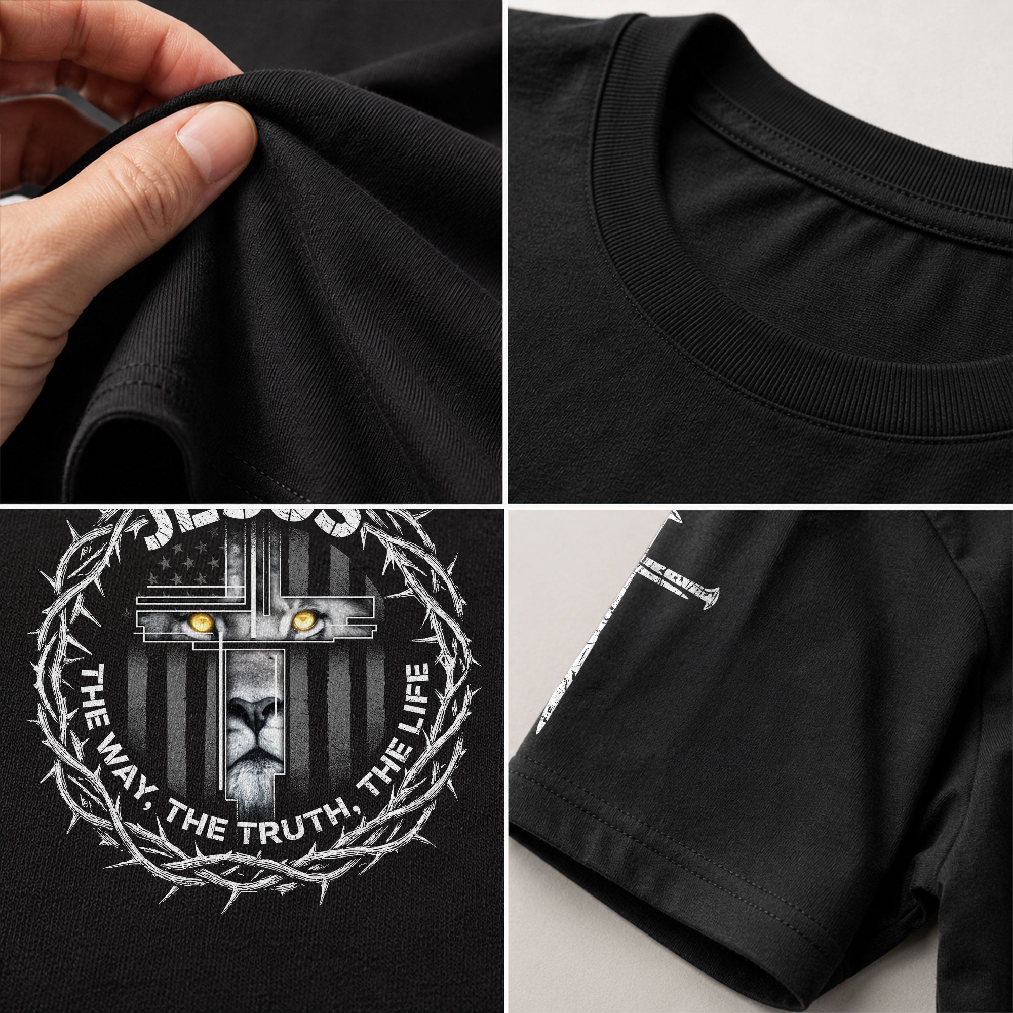 Jesus The Way The Truth The Life Crown of Thorns, Christian Tee Shirts - Faith Shirts for Men - Rust Field Wear