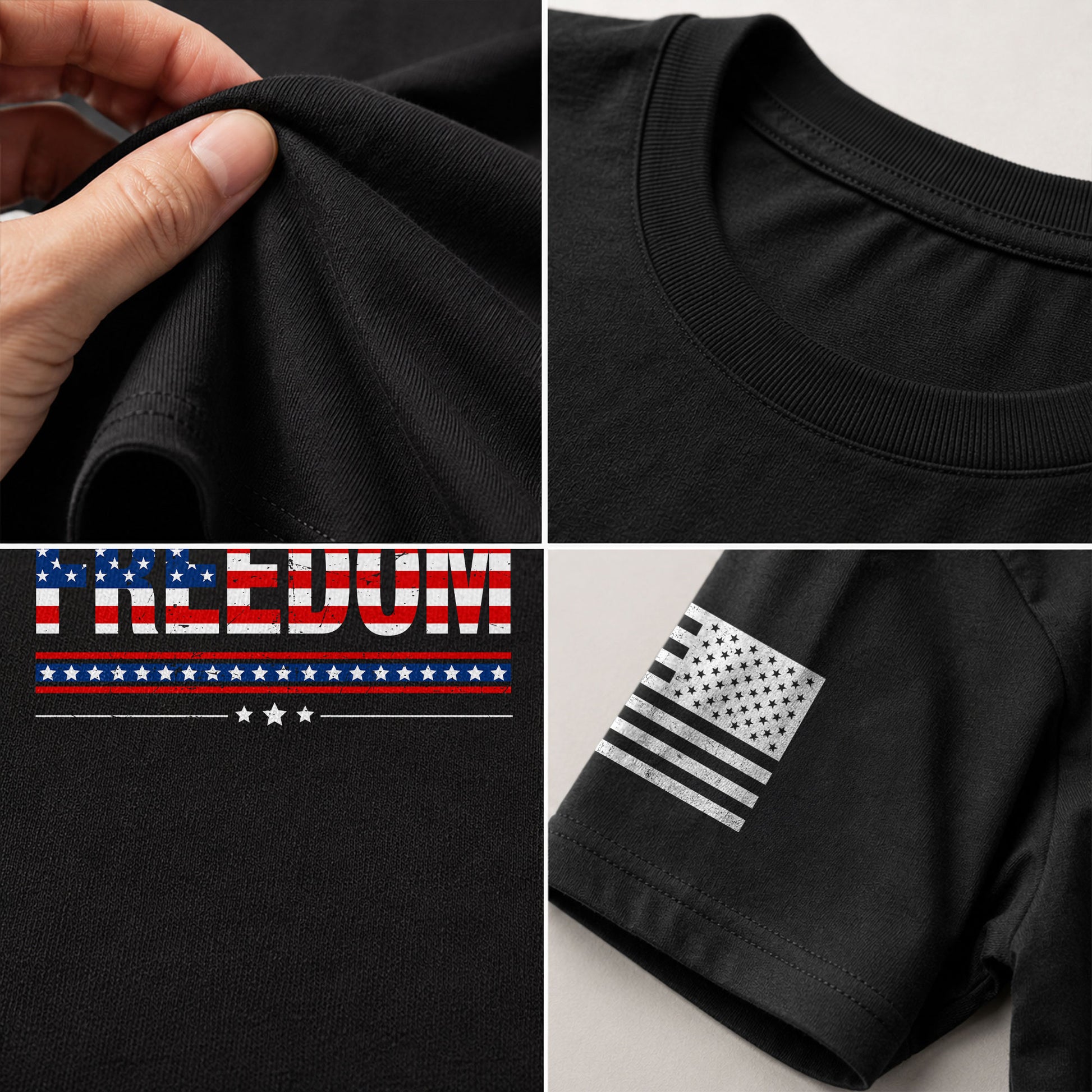 Patriotic T Shirts, Freedom American Flag Stars and Stripes Patriotic - Freedom Shirts for Men - Rust Field Wear