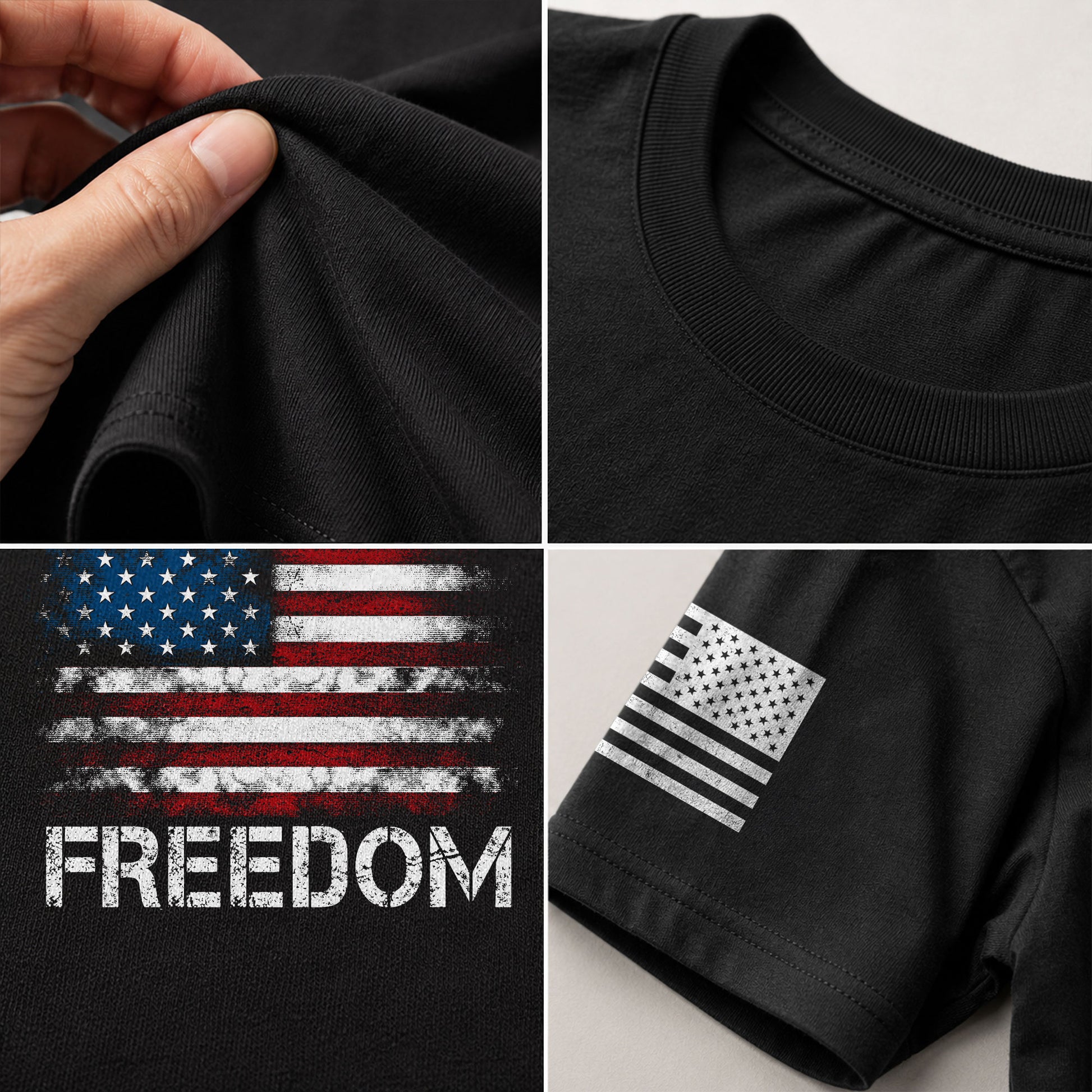Freedom Shirts for Men, Freedom Distressed American Flag Bold Patriotic - Patriotic T Shirts - Rust Field Wear