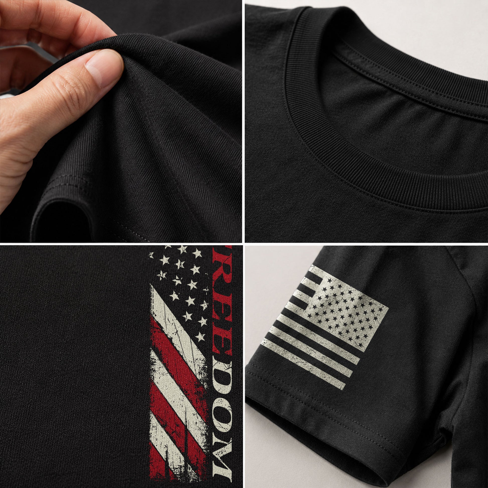 Freedom Vertical American Flag Patriotic Tribute, Patriotic T Shirts - Freedom Shirts for Men - Rust Field Wear