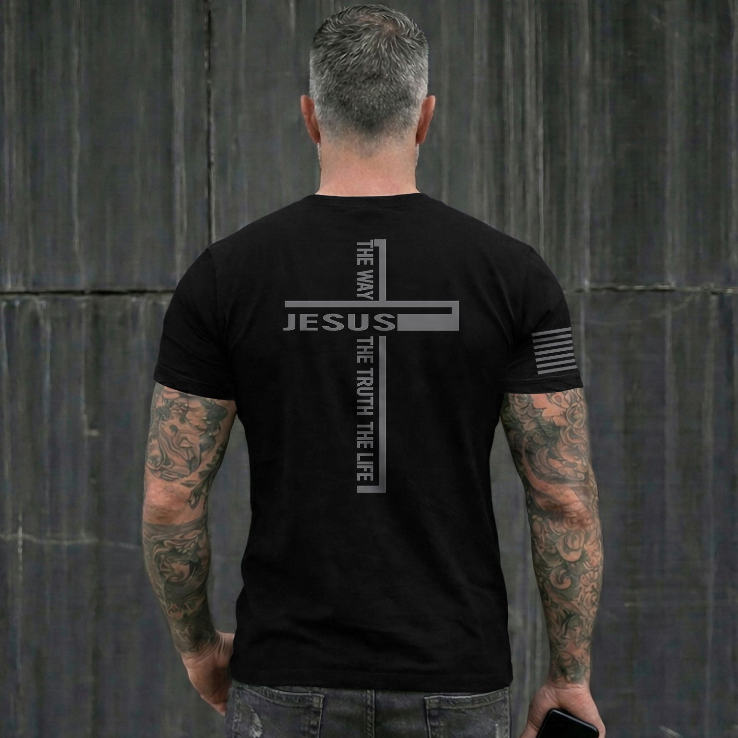 Christian Tee Shirts, Jesus Cross Typography Christian The Way The Truth The Life - Christian Shirts for Men - Rust Field Wear