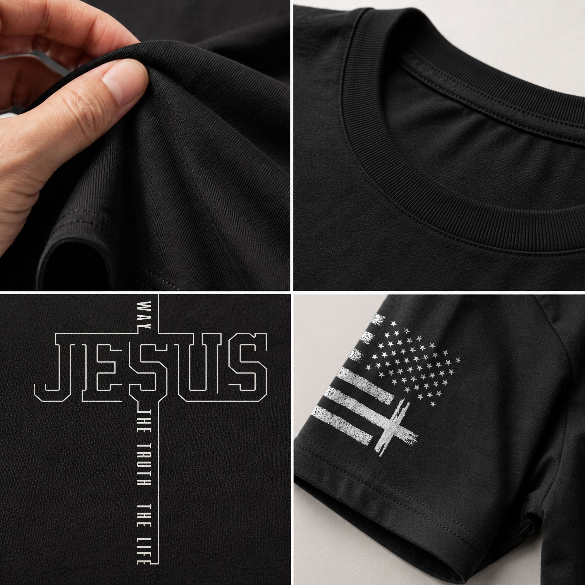 Jesus The Way The Truth The Life Cross Nail Design - Christian Tee Shirts, Christian Shirts for Men - Rust Field Wear