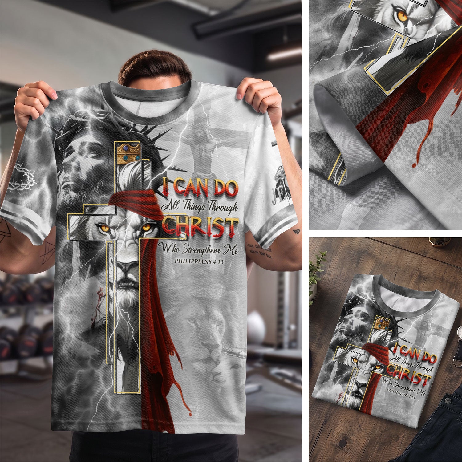 I Can Do All Things Through Christ Lion of Judah - Christian Tee Shirts for Men, Freedom Shirts, RustField Co - Rust Field Wear