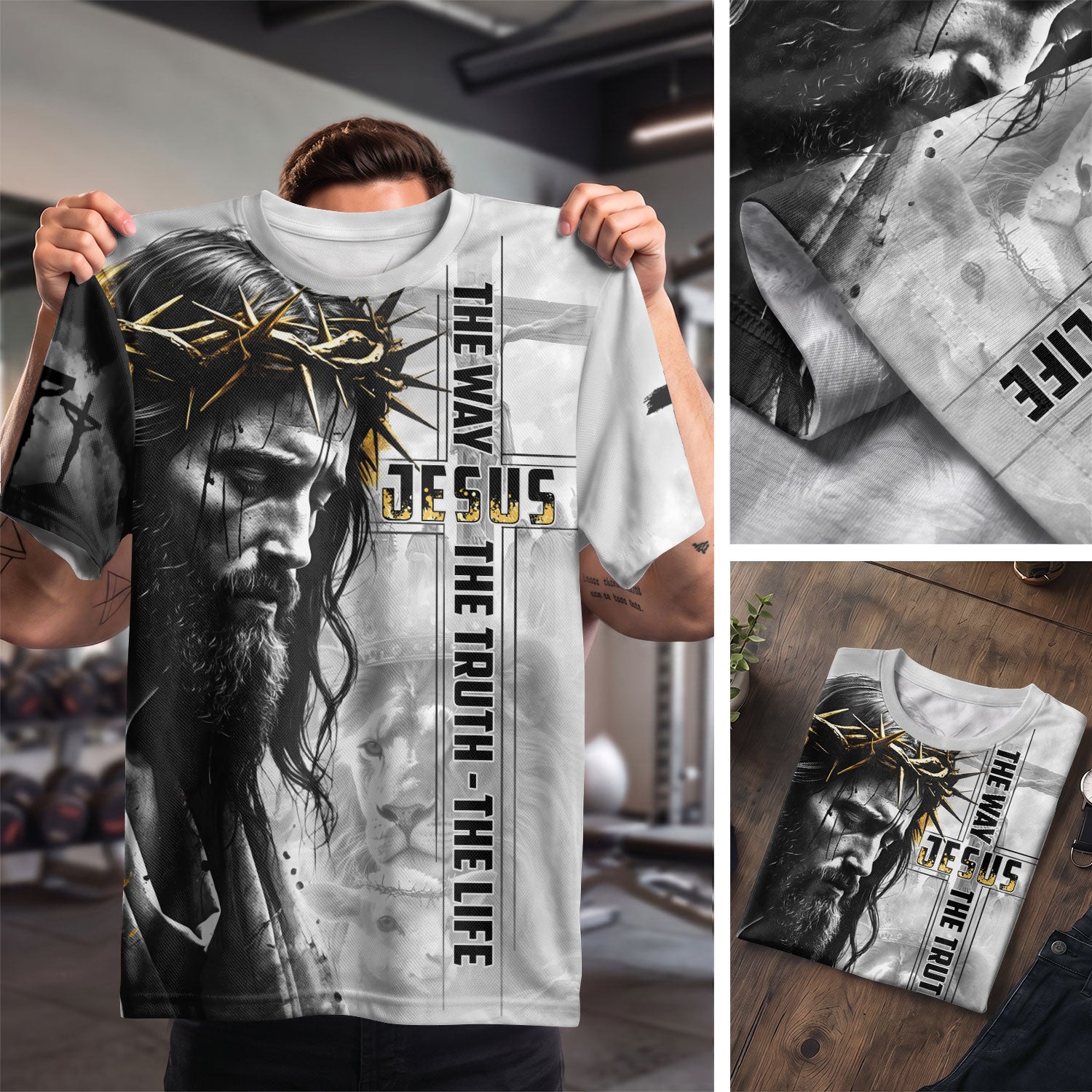 RustField Co Christian Tee Shirts - Jesus The Way The Truth The Life Lion, Freedom Shirts for Men - Rust Field Wear