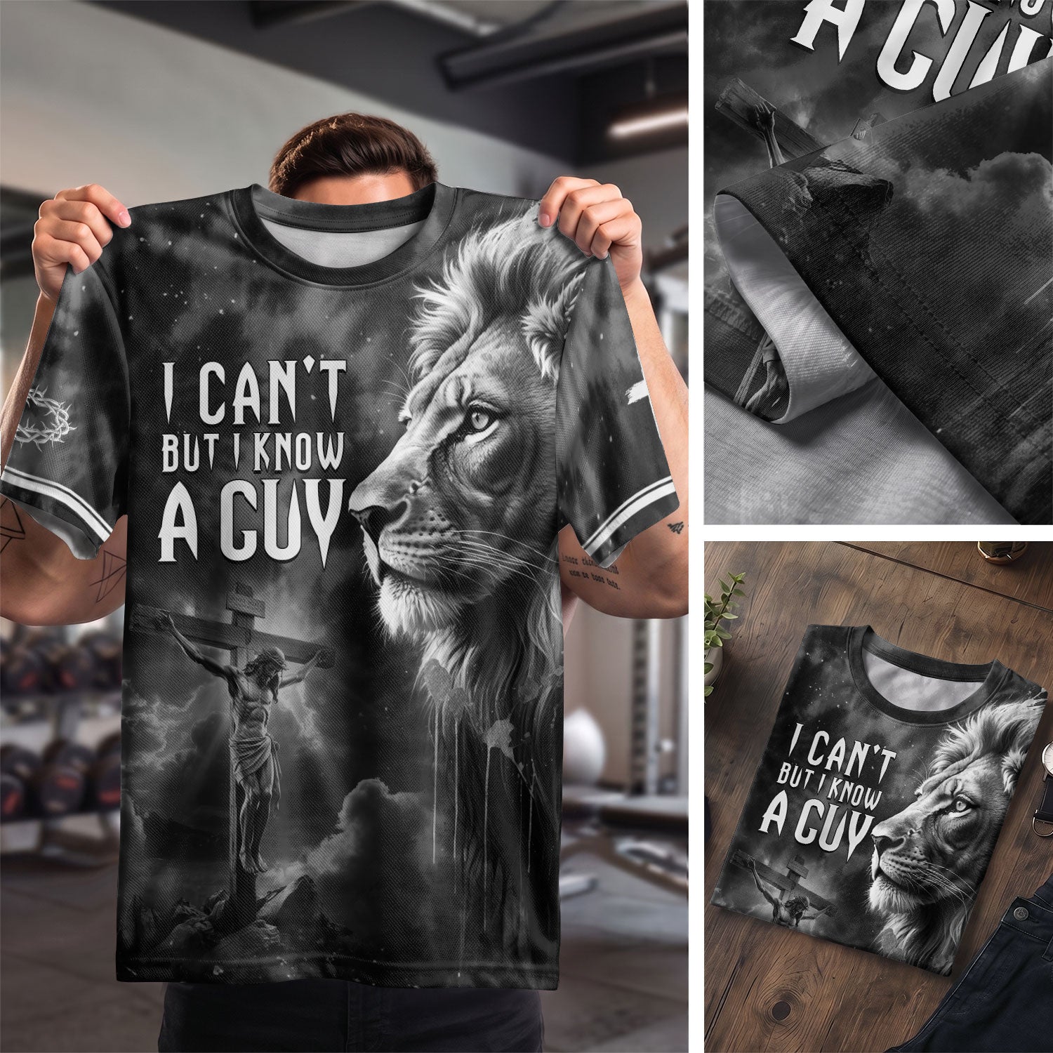 I Can't But I Know A Guy Jesus Cross Lion Of Judah Faith, Freedom Shirts - Christian Tee Shirts for Men, RustField Co - Rust Field Wear