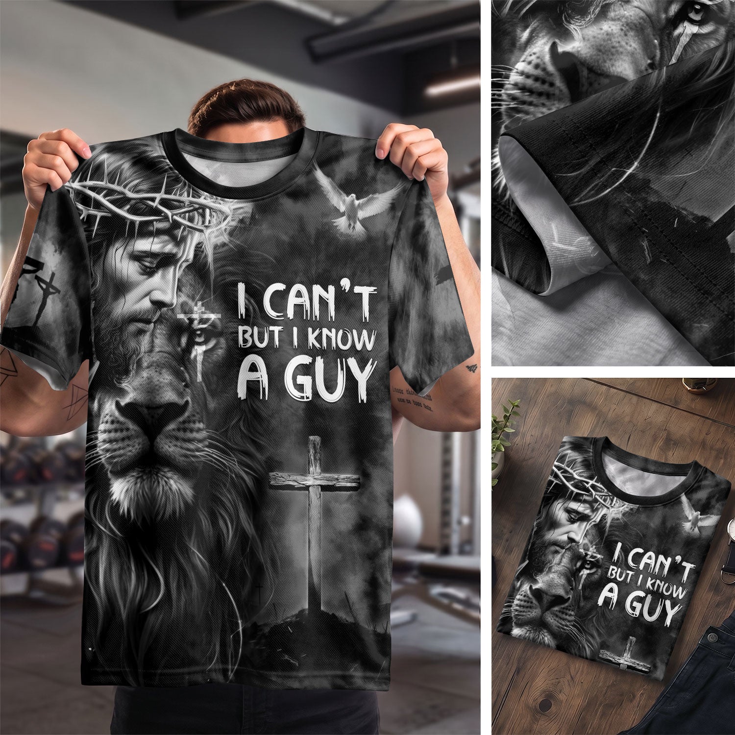 Freedom Shirts - I Can't But I Know A Guy Jesus Cross Lion Of Judah And, Christian Tee Shirts for Men, RustField Co - Rust Field Wear