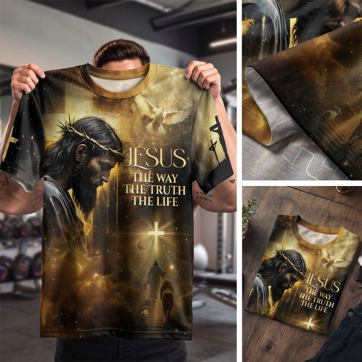 RustField Co Freedom Shirts - Crown of Thorns Jesus And Lion Of Judah The Way The Truth The Life, Christian Tee Shirts for Men - Rust Field Wear
