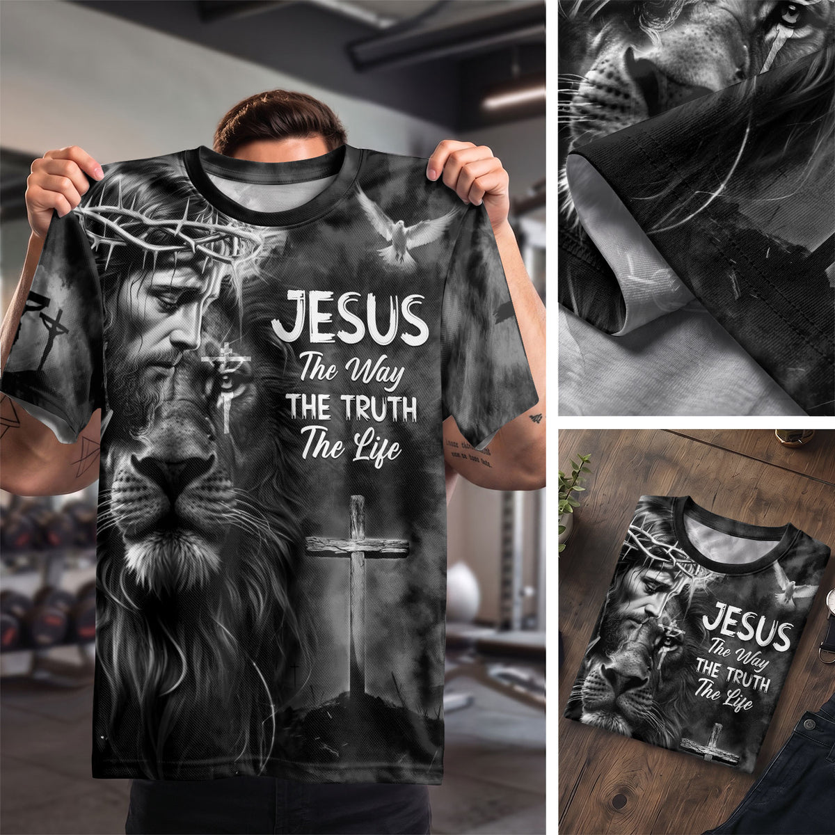 Freedom Shirts for Men, And Jesus Lion Of Judah Cross The Way The Truth The Life - Christian Tee Shirts, RustField Co - Rust Field Wear