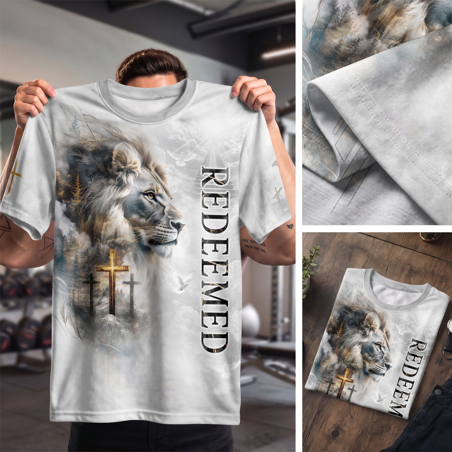 Freedom Shirts - Redeemed Lion Cross Heaven, Christian Tee Shirts for Men, RustField Co - Rust Field Wear