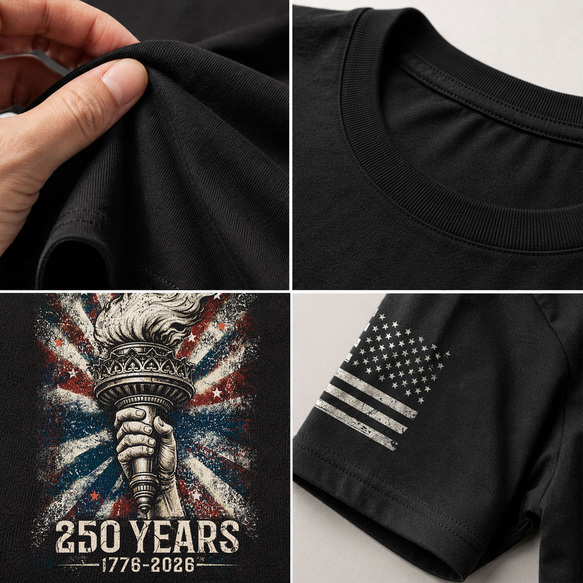 USA 250th Anniversary 250 Years Shirt 1776-2026 Liberty Torch Patriotic Pride - Rust Field Wear