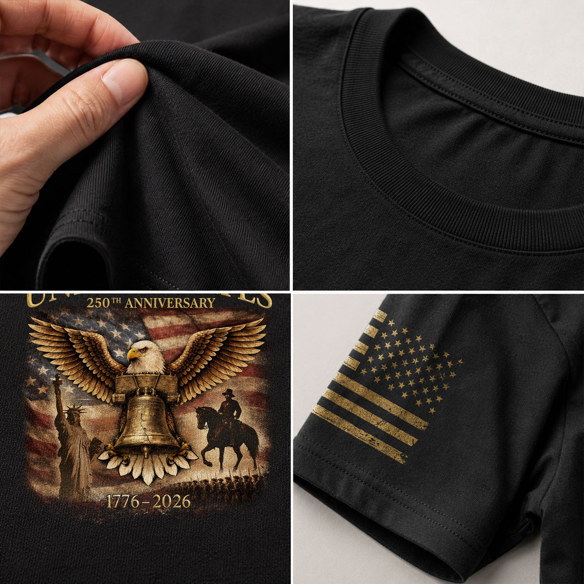 USA 250th Anniversary 250 Years Shirt 1776-2026 Liberty Bell Eagle Patriotic - Rust Field Wear