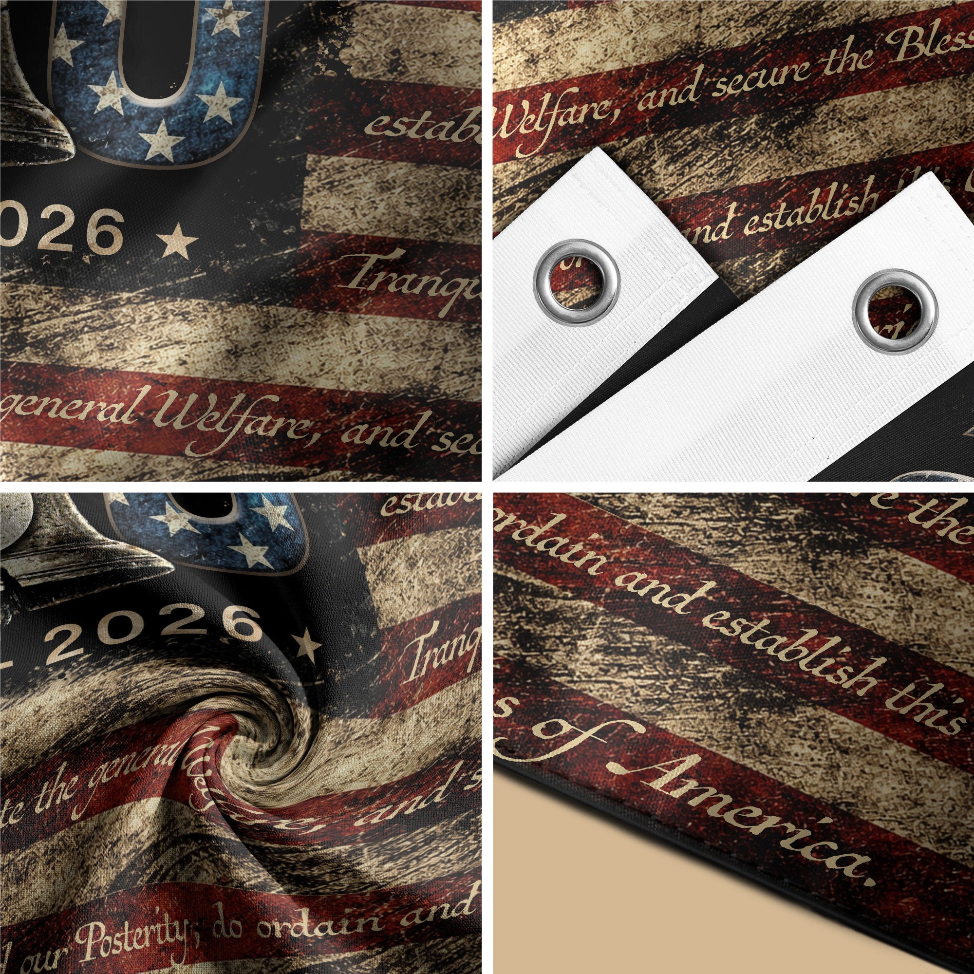 USA 250th Anniversary Flag 1776-2026 American Flag Liberty Bell We The People Patriotic