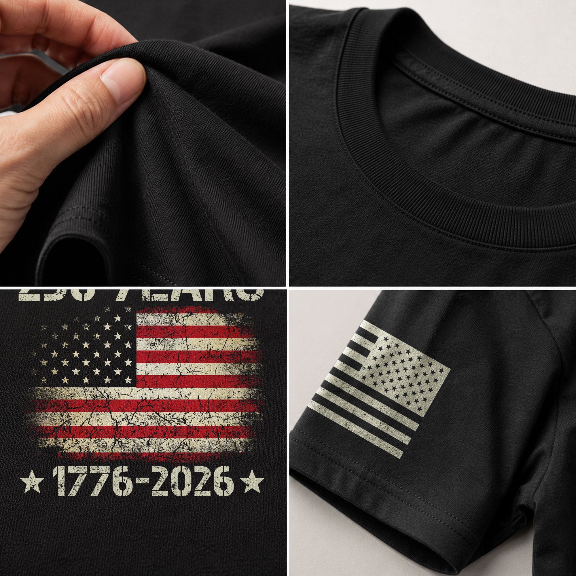 250 Years American Independence T-Shirt 1776–2026 – Vintage USA Flag Patriotic Shirt - Rust Field Wear
