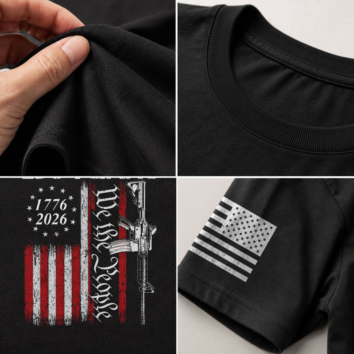 250 Years We The People T-Shirt – Vintage USA Flag 1776–2026 Independence Tee - Rust Field Wear