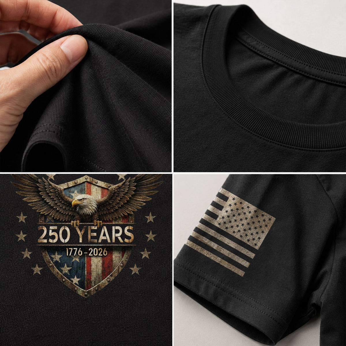 USA 250th Anniversary Shirt 1776-2026 American Flag Eagle Patriotic for Men - Rust Field Wear
