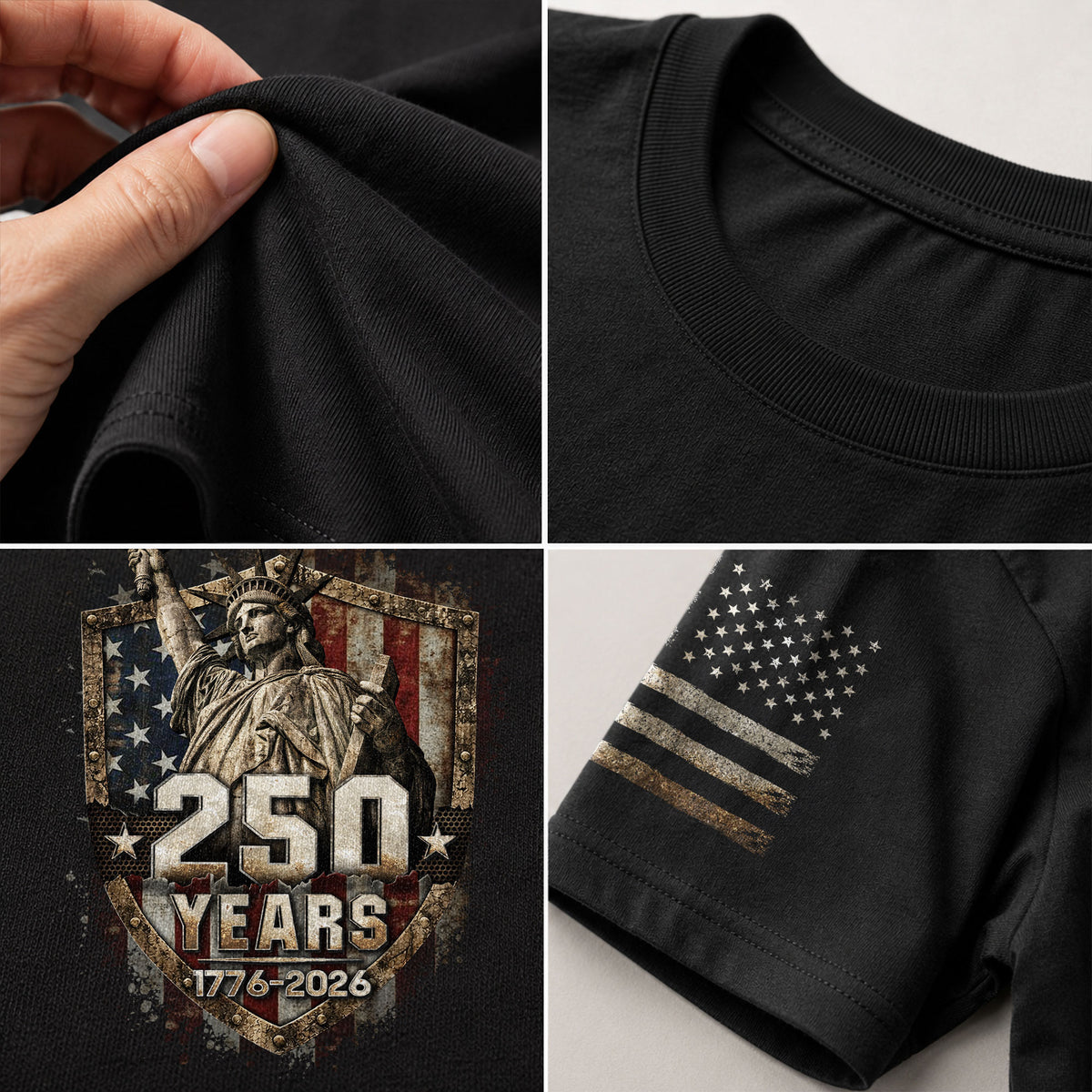 USA 250th Anniversary Shirt 1776-2026 Statue of Liberty Patriotic American Flag - Rust Field Wear