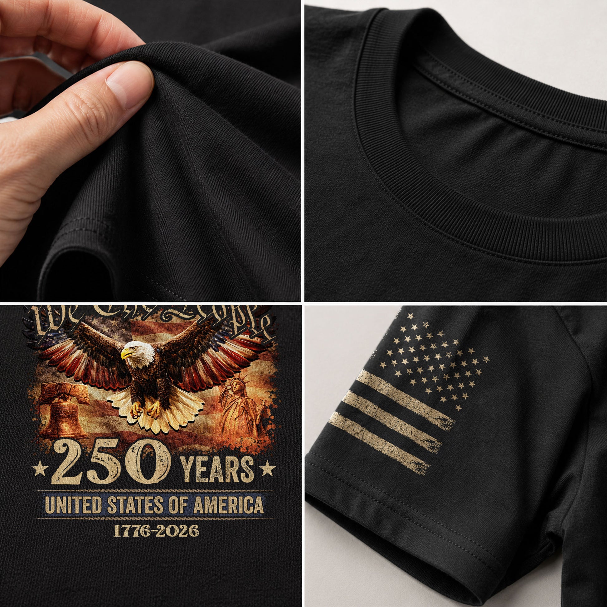 USA 250th Anniversary Shirt 1776-2026 Eagle Liberty Bell Statue of Liberty Patriotic - Rust Field Wear