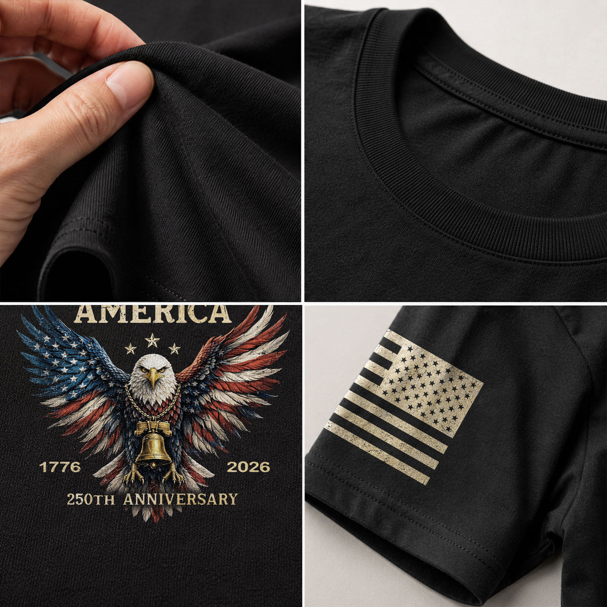 USA 250th Anniversary 250 Years Shirt 1776–2026 American Flag Winged Eagle Patriotic - Rust Field Wear