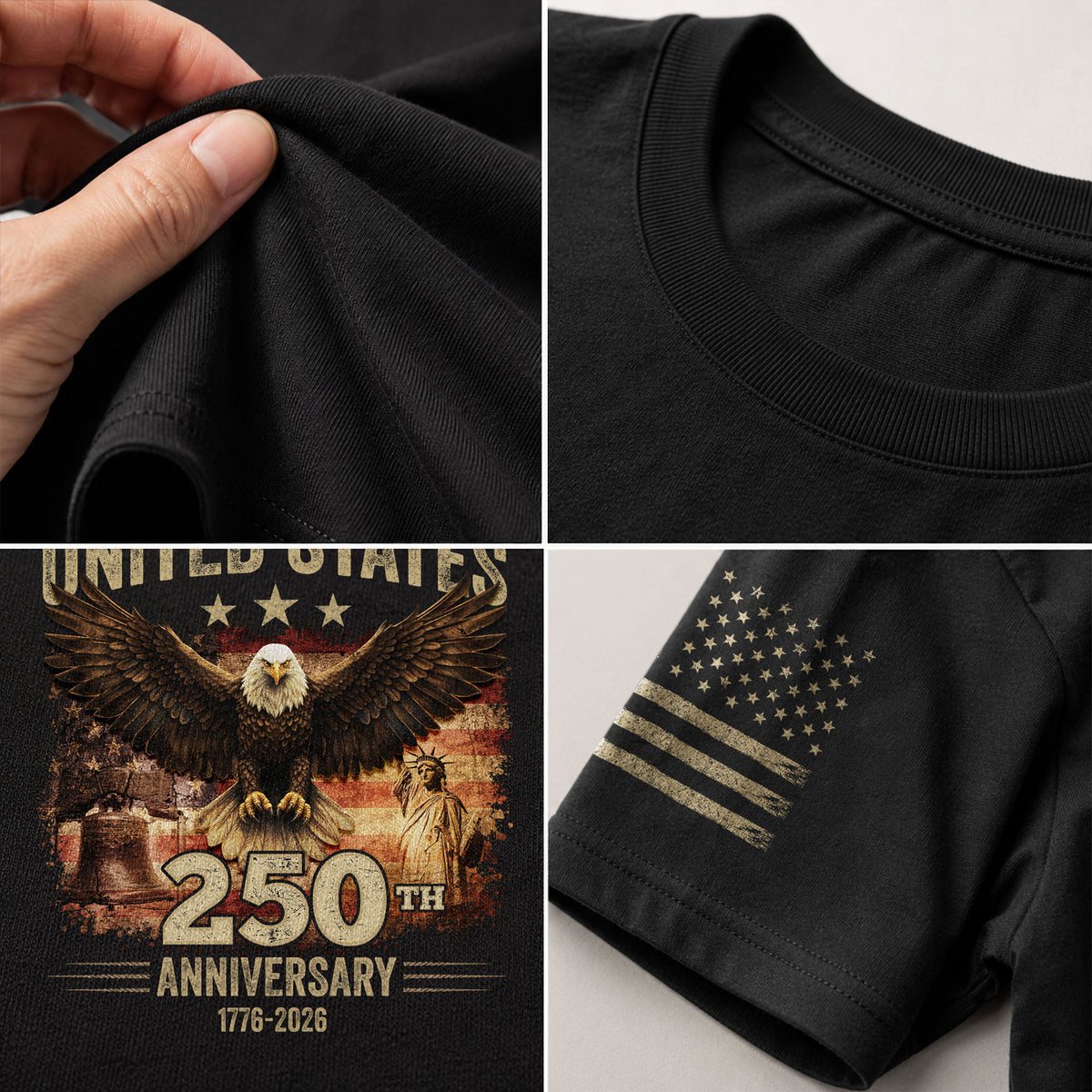 USA 250th Anniversary 250 Years Shirt 1776-2026 Vintage American Eagle Liberty Bell - Rust Field Wear