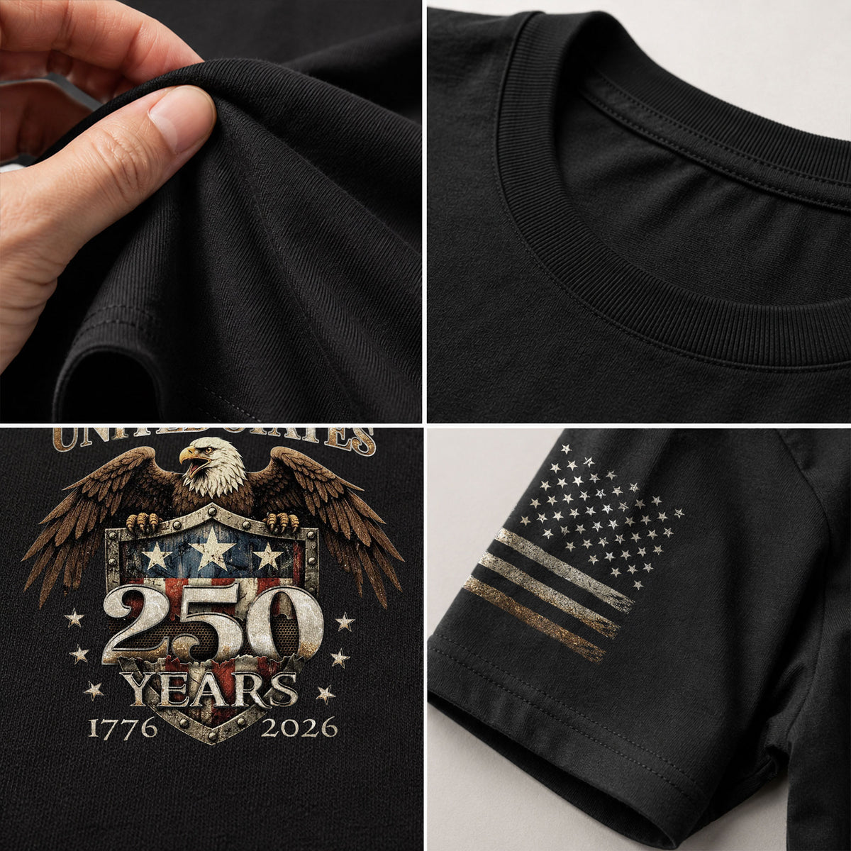 USA 250th Anniversary 250 Years Shirt 1776-2026 Patriotic American Eagle Shield - Rust Field Wear