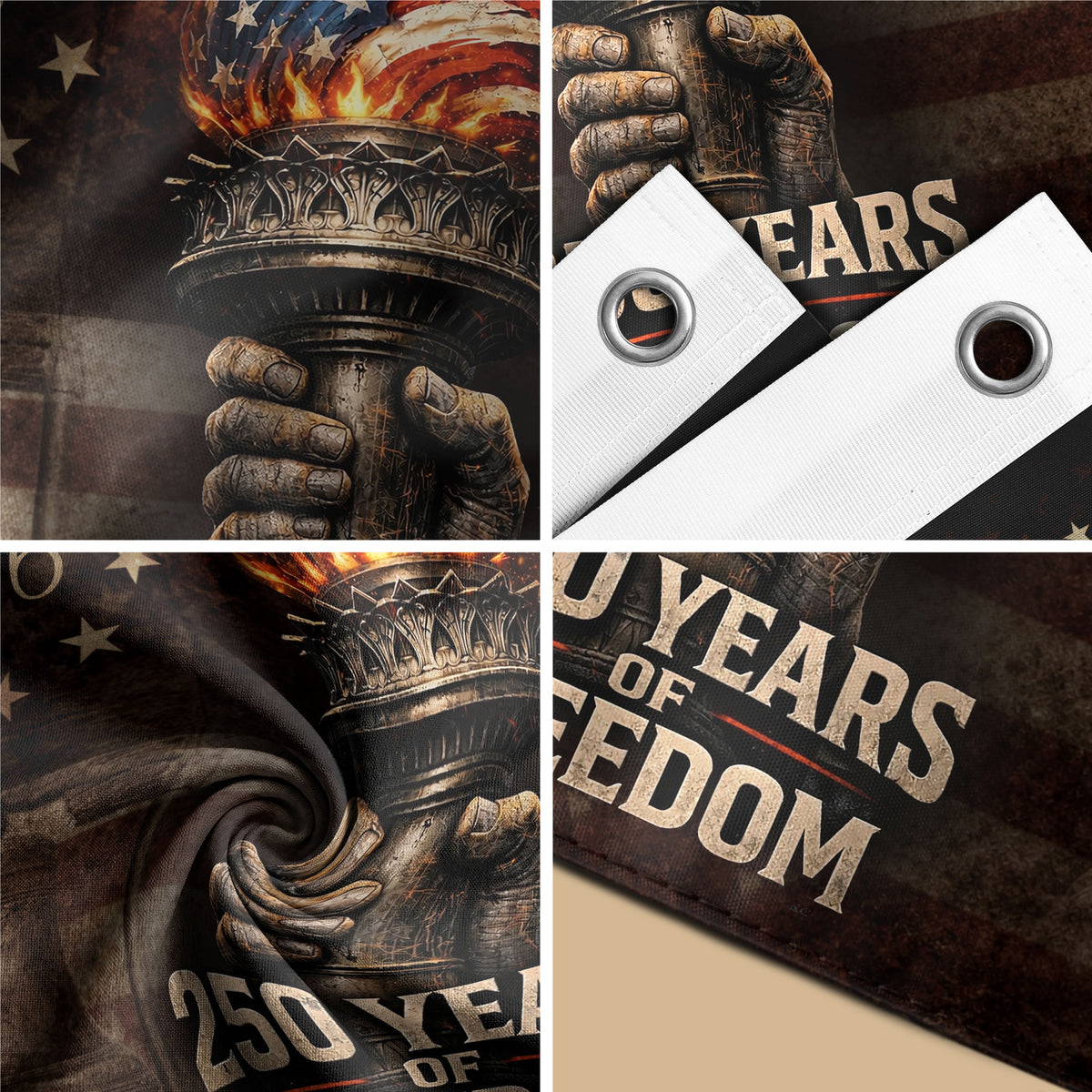 250 Years of Freedom Double-Sided Patriotic Décor with Eagle Design 1776–2026 House Flag - Rust Field Wear