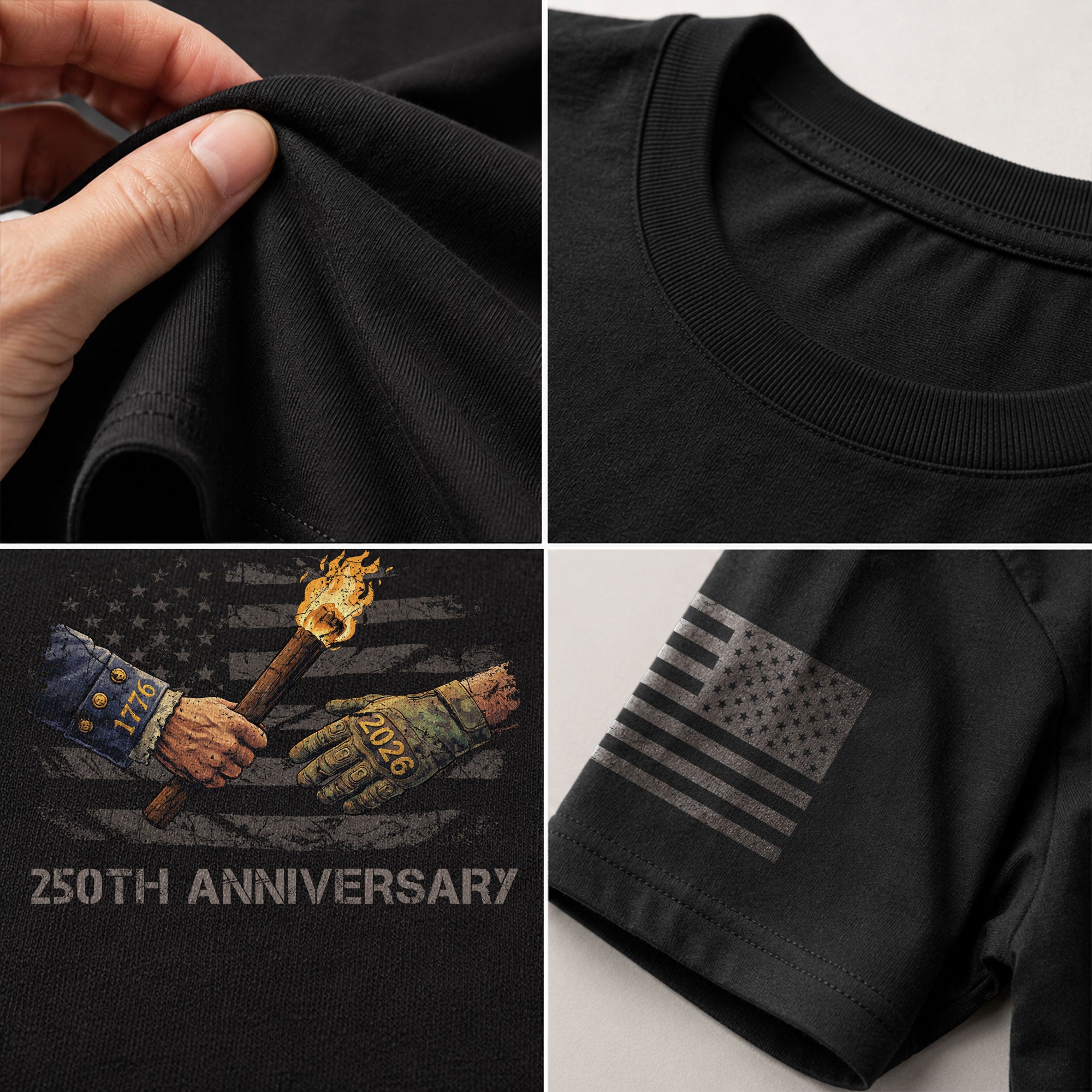 USA 250th Anniversary 250 Years Shirt 1776-2026 Past and Present Torch of Freedom Patriotic - Rust Field Wear