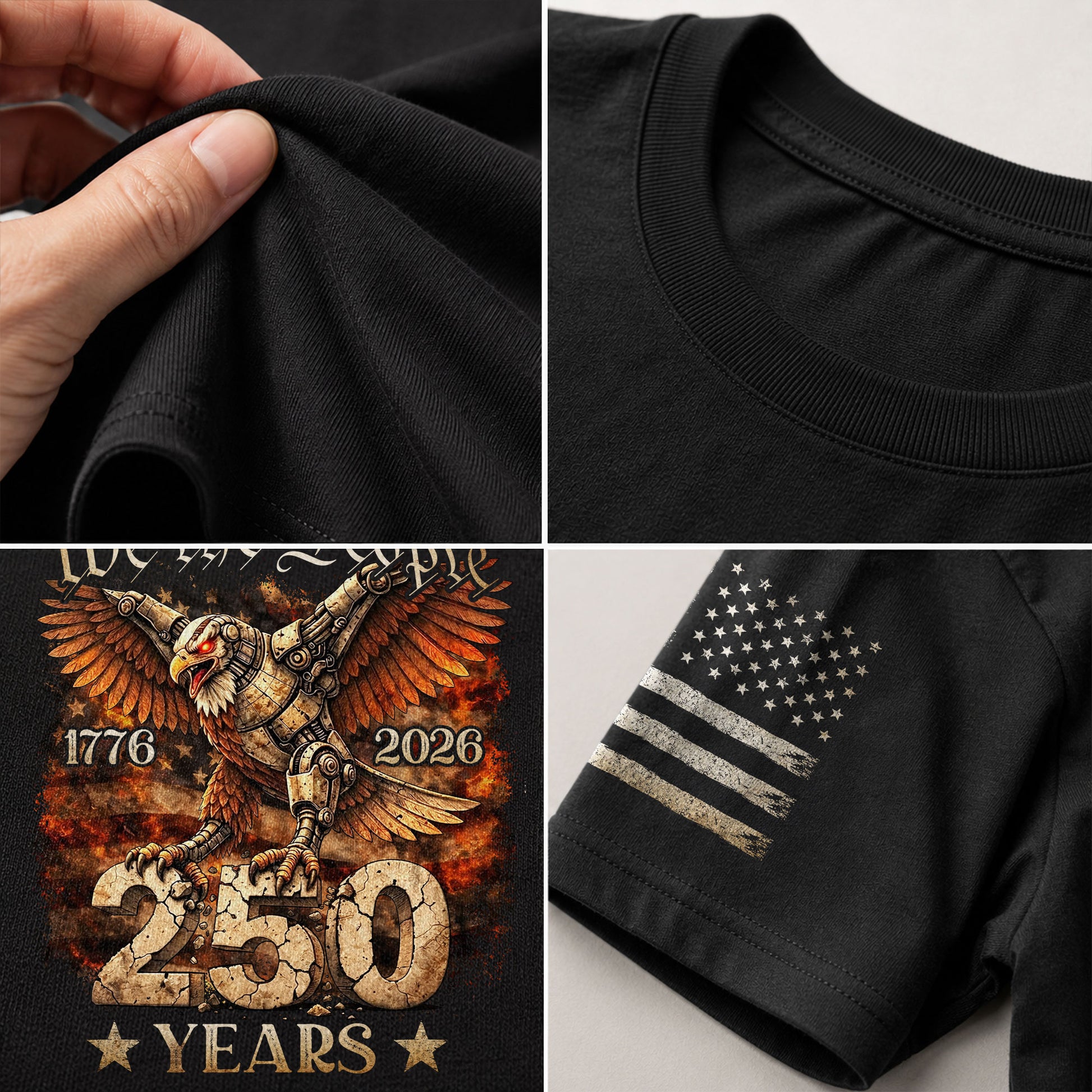 USA 250th Anniversary 250 Years Shirt 1776-2026 Mechanical Eagle We The People Mental Strength Patriotic - Rust Field Wear