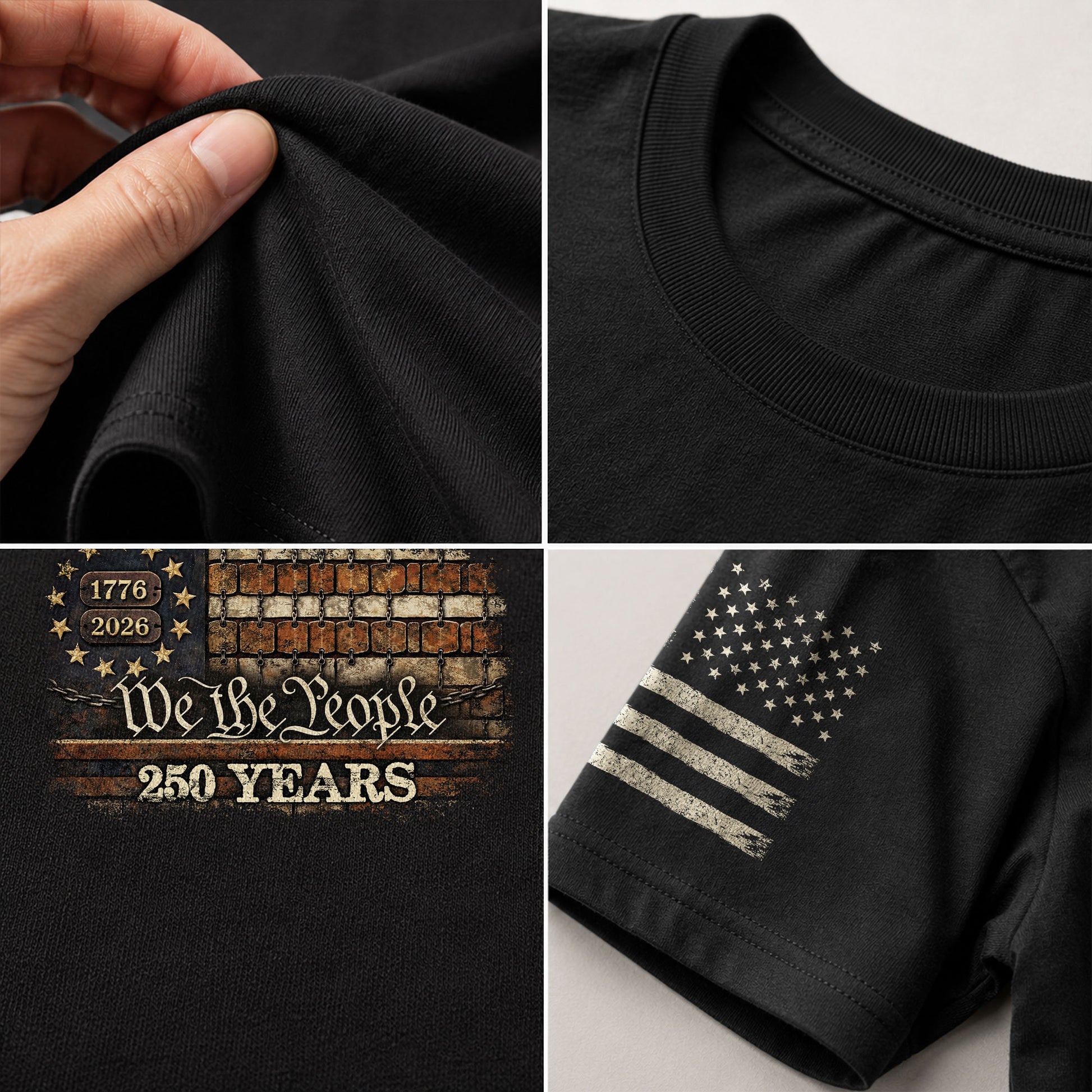 USA 250th Anniversary 250 Years Shirt 1776-2026 We The People Flag Mental Heritage Patriotic - Rust Field Wear