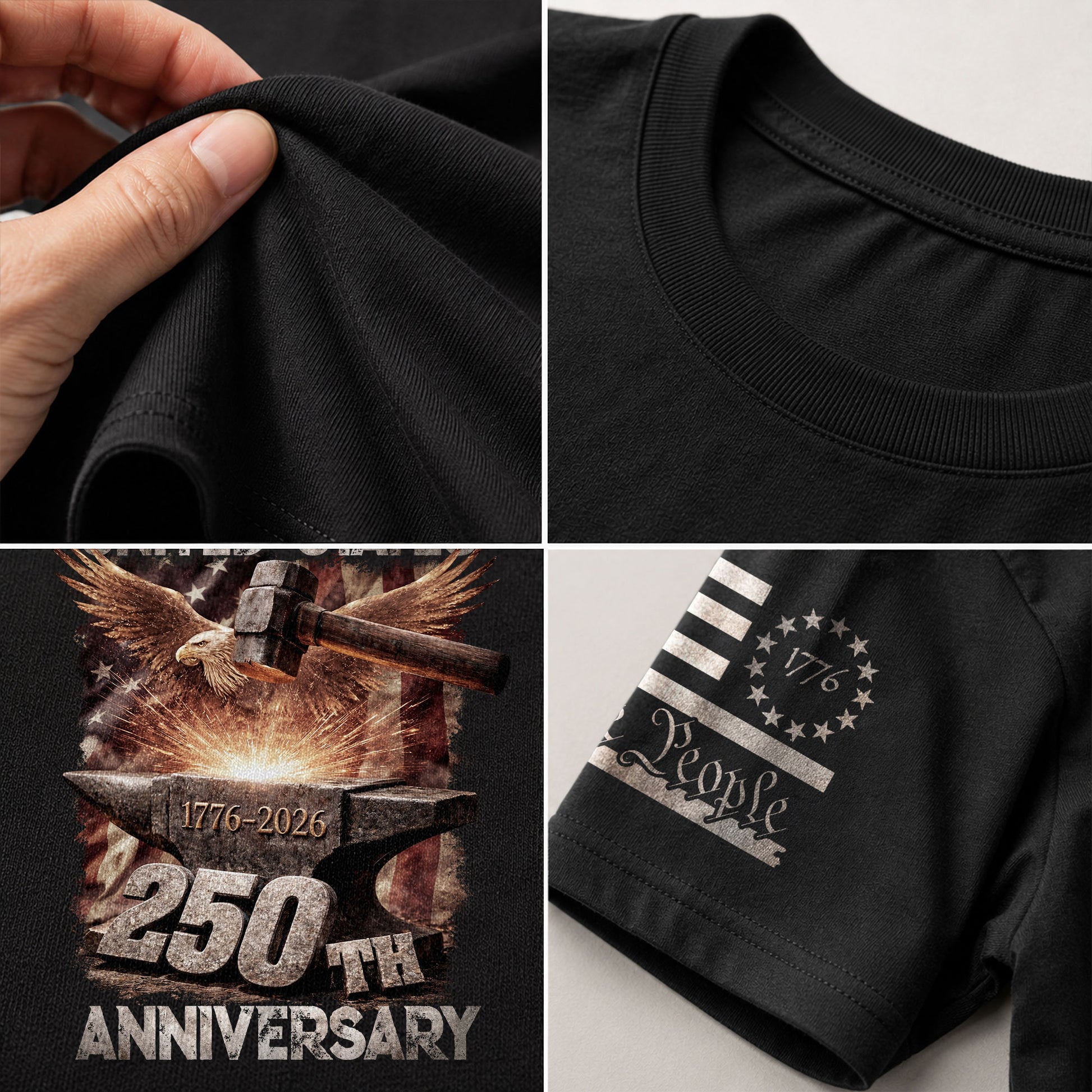 United States 250th Anniversary 250 Years Shirt 1776-2026 We The People Forged in Liberty Eagle Anvil - Rust Field Wear