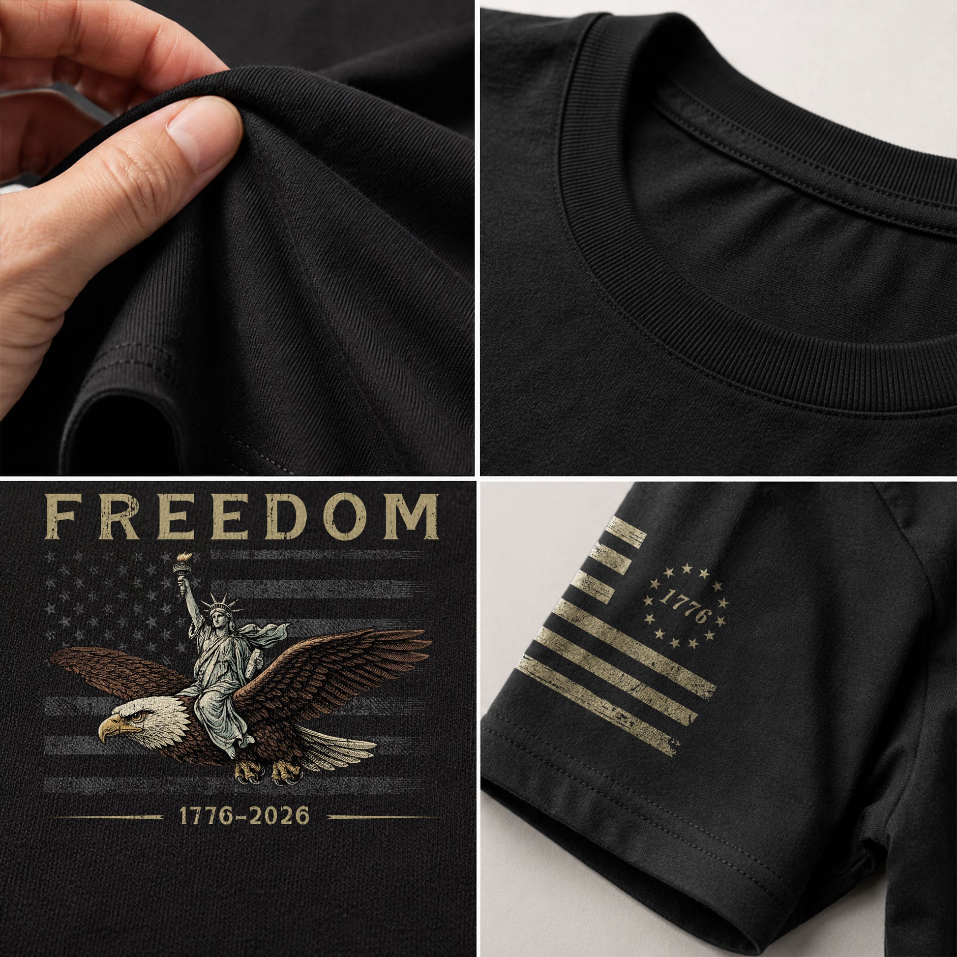 USA 250th Anniversary Shirt 250 Years of Freedom 1776-2026 We The People Eagle Lady Liberty Patriotic - Rust Field Wear
