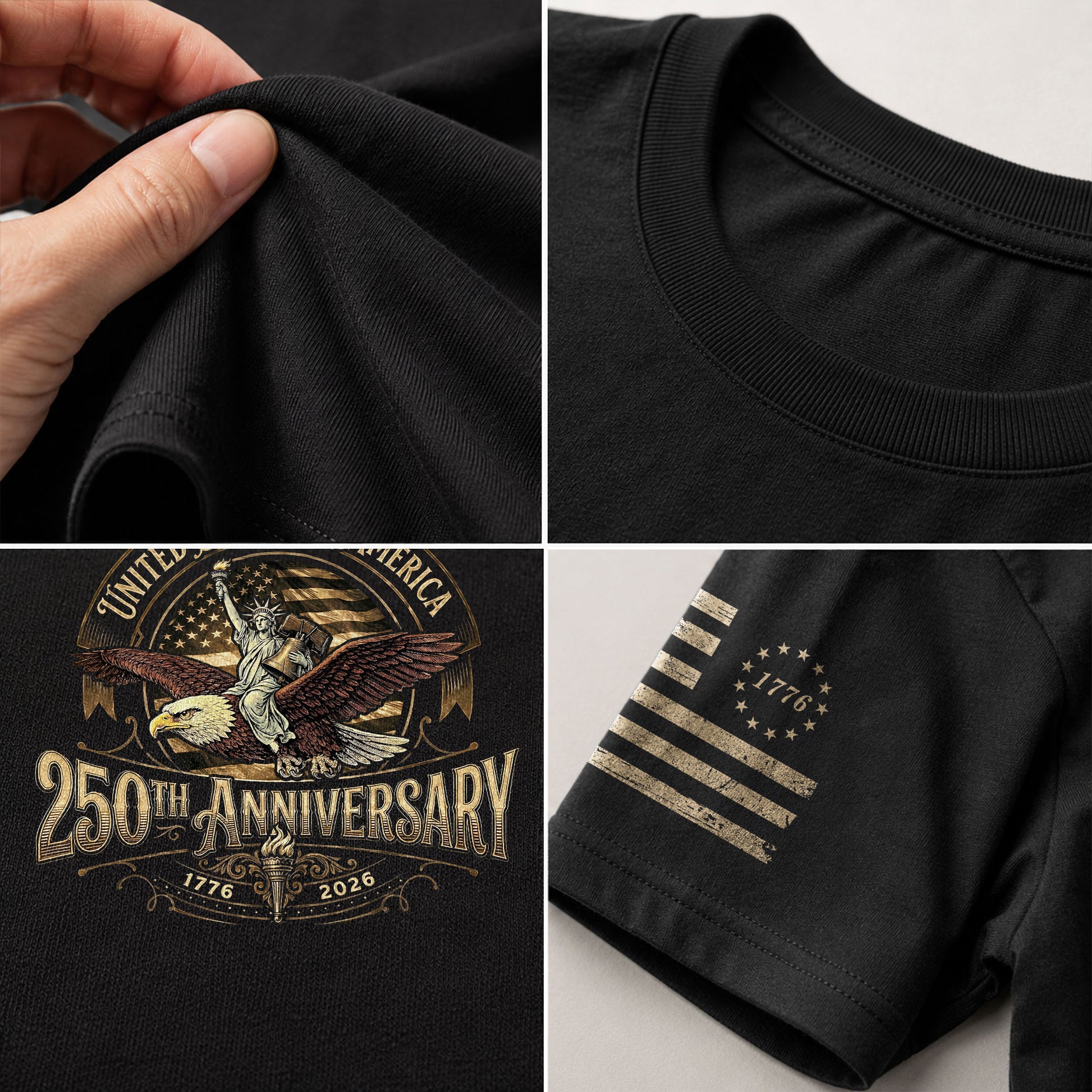 USA 250th Anniversary Shirt 250 Years 1776-2026 Retro Vintage American Emblem Eagle Liberty - Rust Field Wear