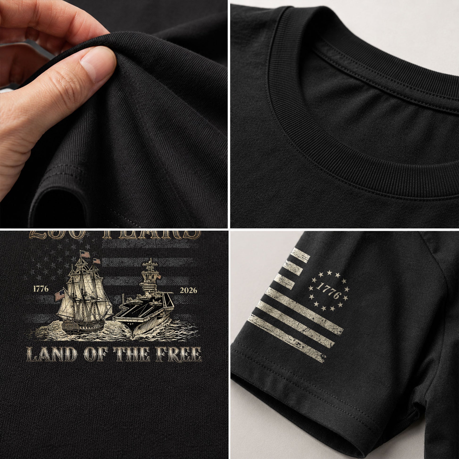 USA 250th Anniversary Shirt 1776-2026 Retro American Sailing Ship Patriotic Tee - Rust Field Wear