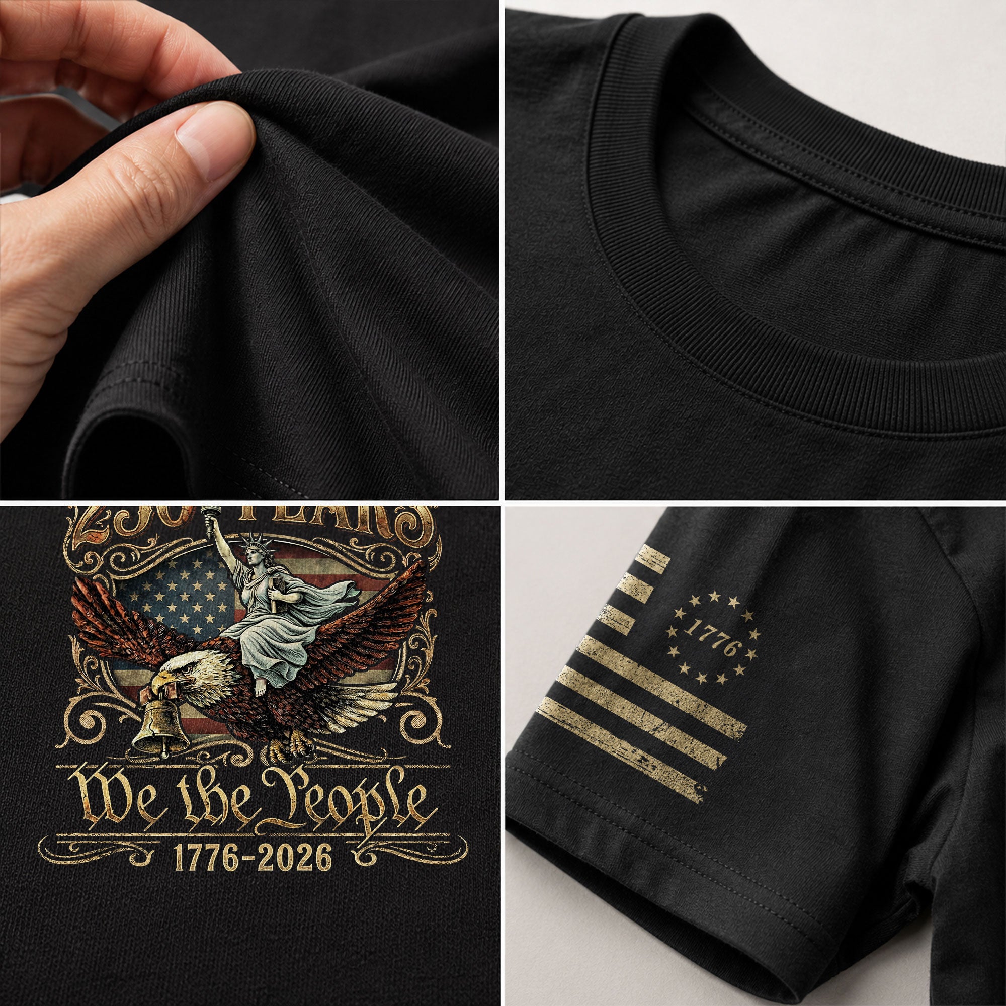 America 1776–2026 250 Years Anniversary Shirt, Torch of Freedom Design - Rust Field Wear