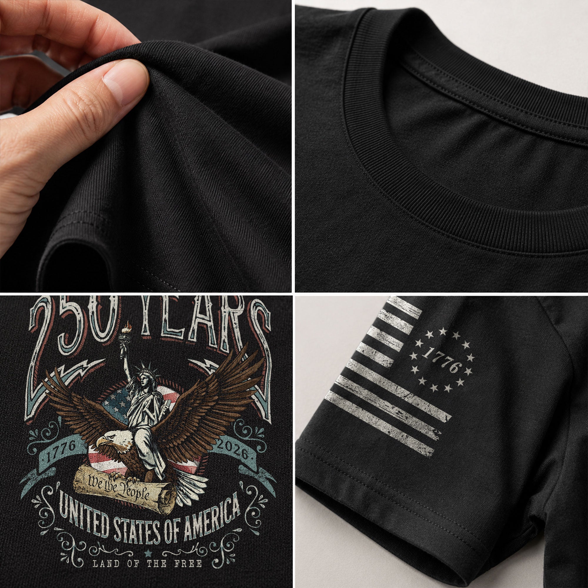 USA 250th Anniversary Shirt 1776–2026 Past and Present Torch of Freedom - Rust Field Wear