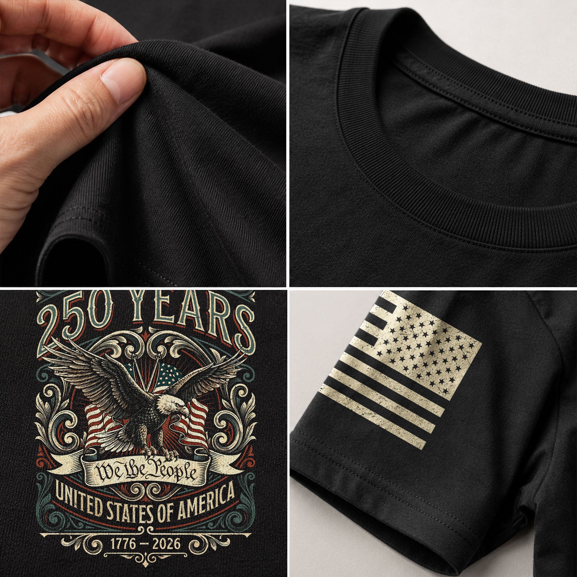 United States 250 Years Independence Shirt 1776–2026 American Eagle Patriotic Apparel - Rust Field Wear
