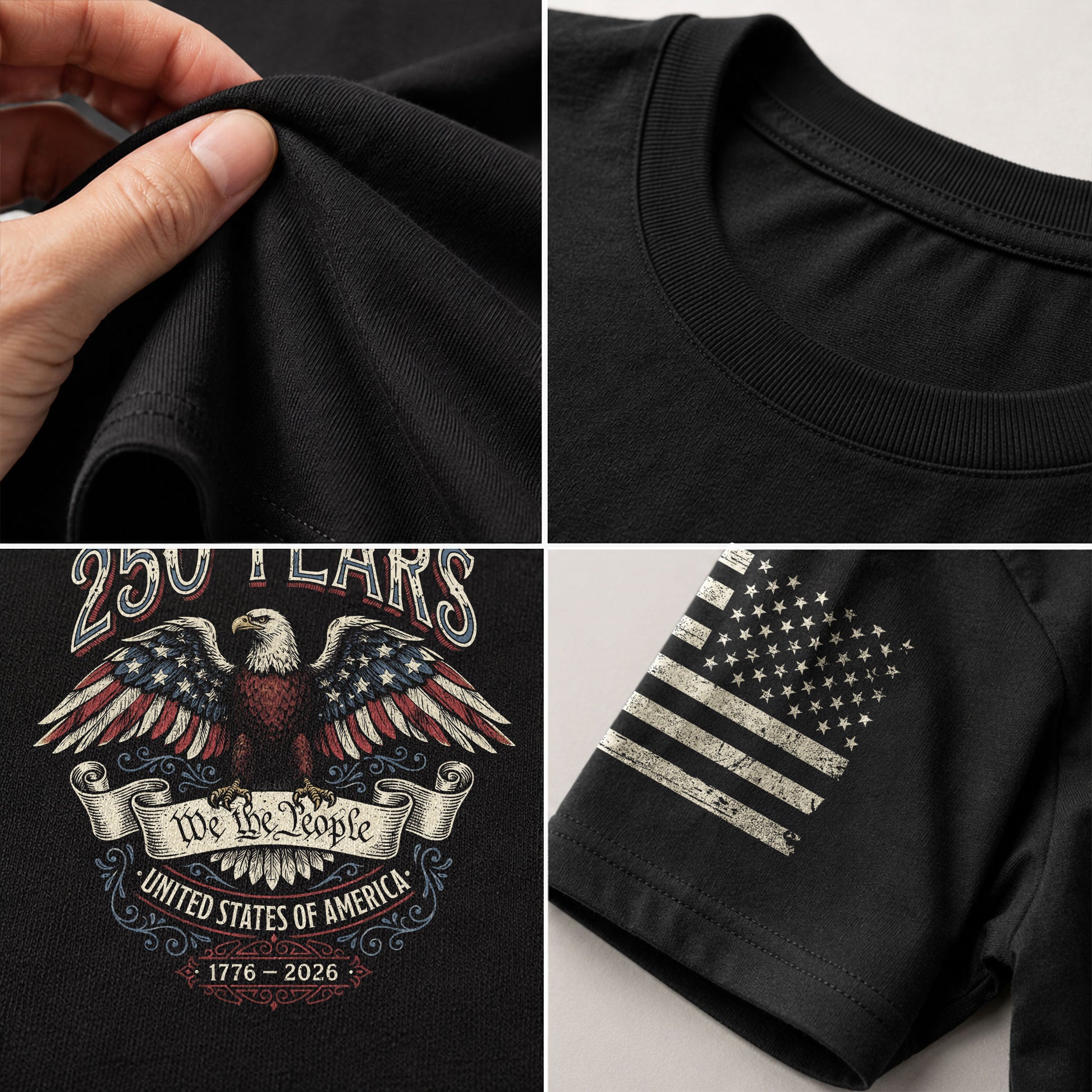 250 Years America Anniversary Shirt 1776–2026 Past and Present American Eagle Design - Rust Field Wear