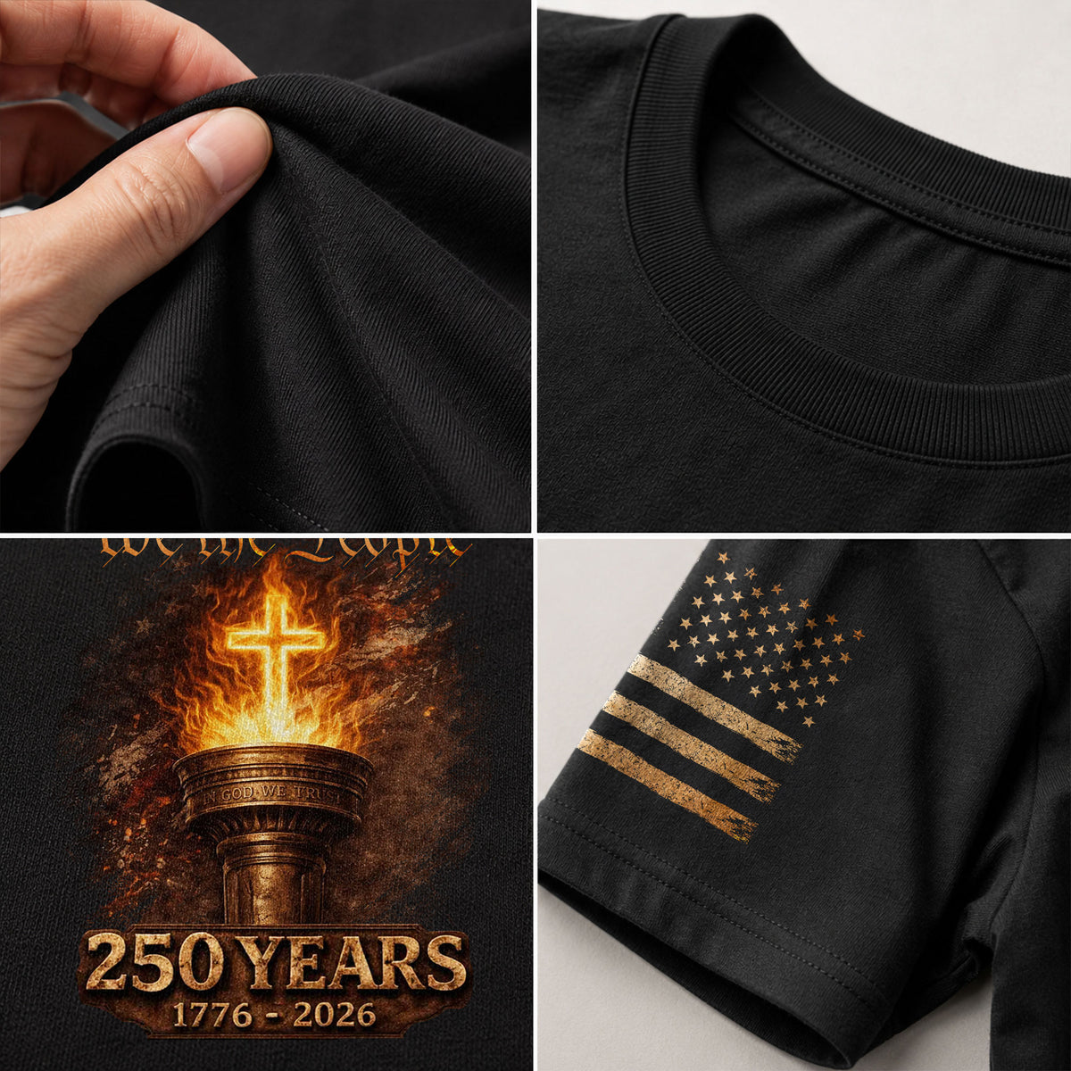 USA 250 Years Christian Freedom Heritage Shirt Patriotic Faith Apparel - Rust Field Wear