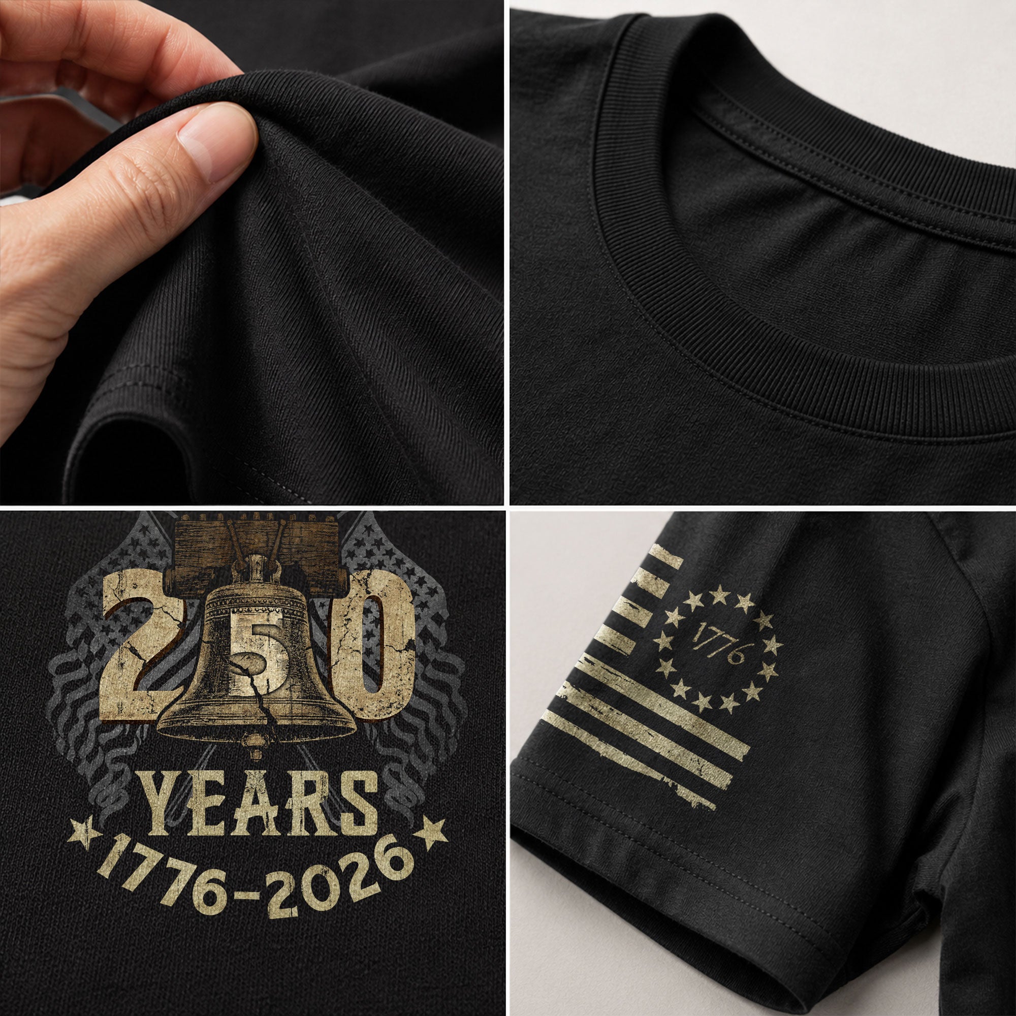 USA 250th Anniversary T-Shirt 250 Years 1776-2026 Liberty Bell Patriotic America - Rust Field Wear