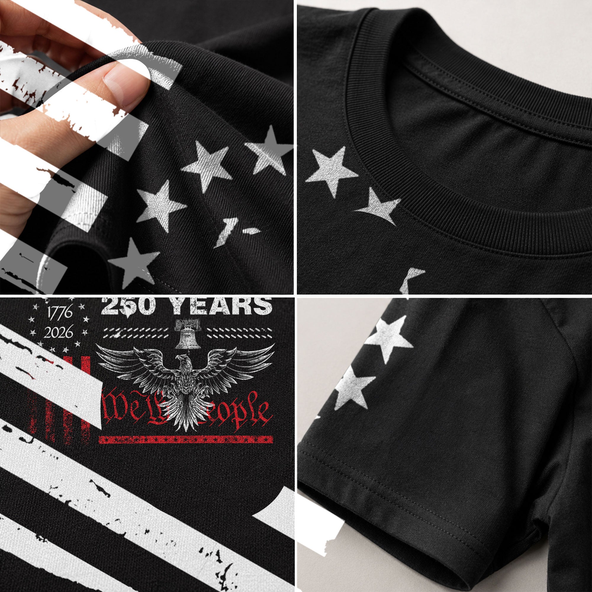 USA 250th Anniversary T-Shirt 250 Years 1776-2026 Eagle Liberty Bell Patriotic American Apparel - Rust Field Wear