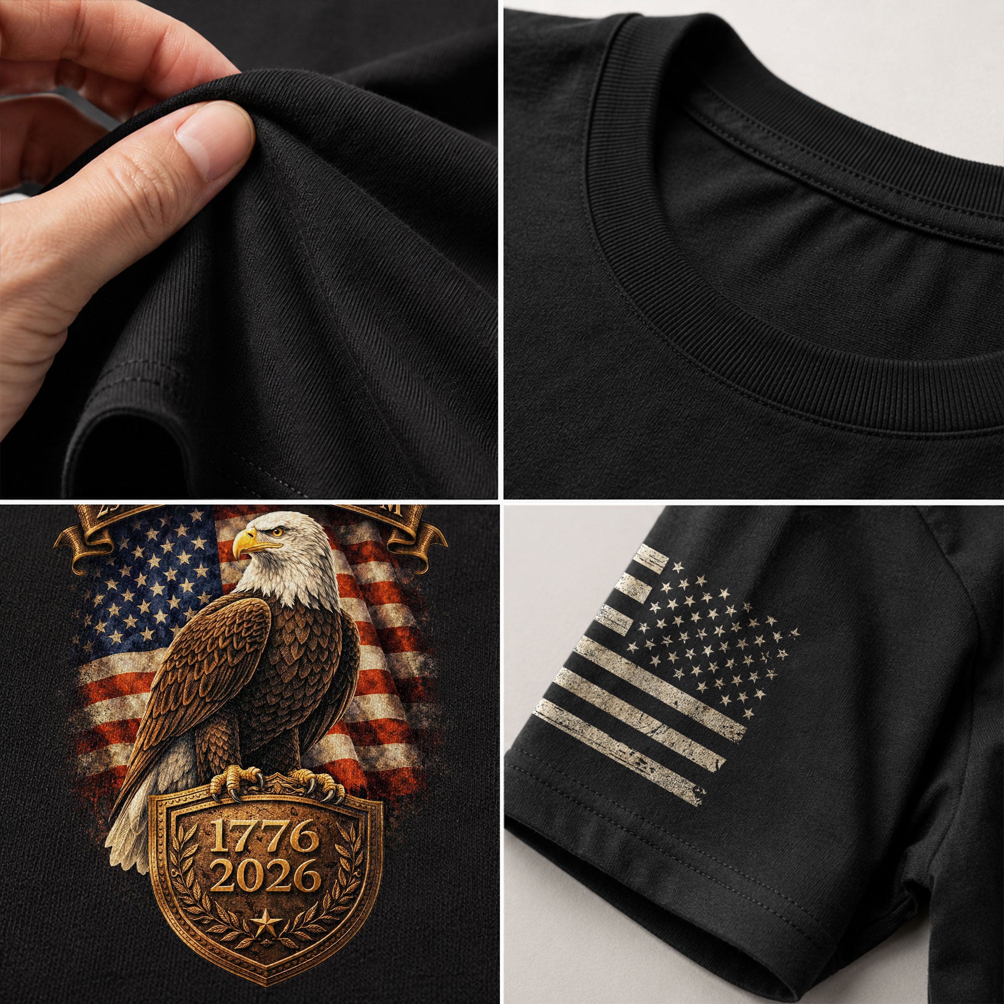 USA Eagle 250th Anniversary Patriotic Shirt Freedom Tee - Rust Field Wear