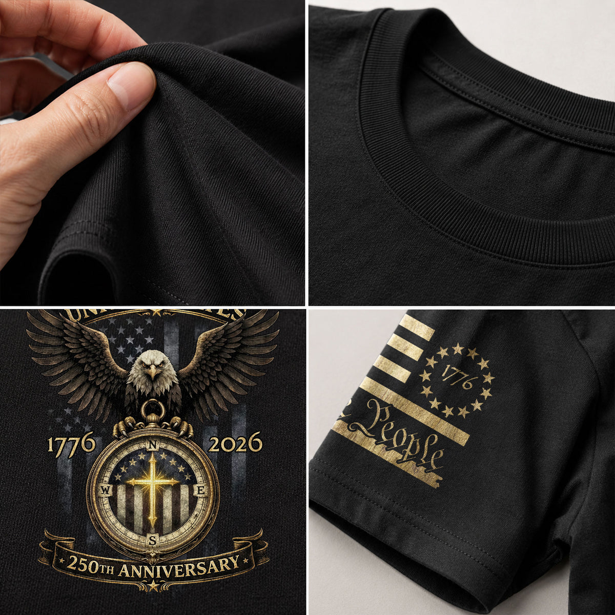 USA 1776–2026 Christian Patriotic Shirt 250 Years Faith and Freedom Celebration - Rust Field Wear