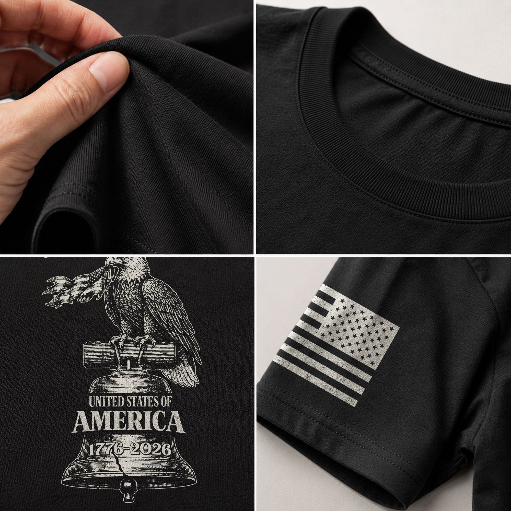 USA 250 Years Vintage T-Shirt 1776-2026 Patriotic Eagle Flag Liberty Bell Men’s Tee - Rust Field Wear
