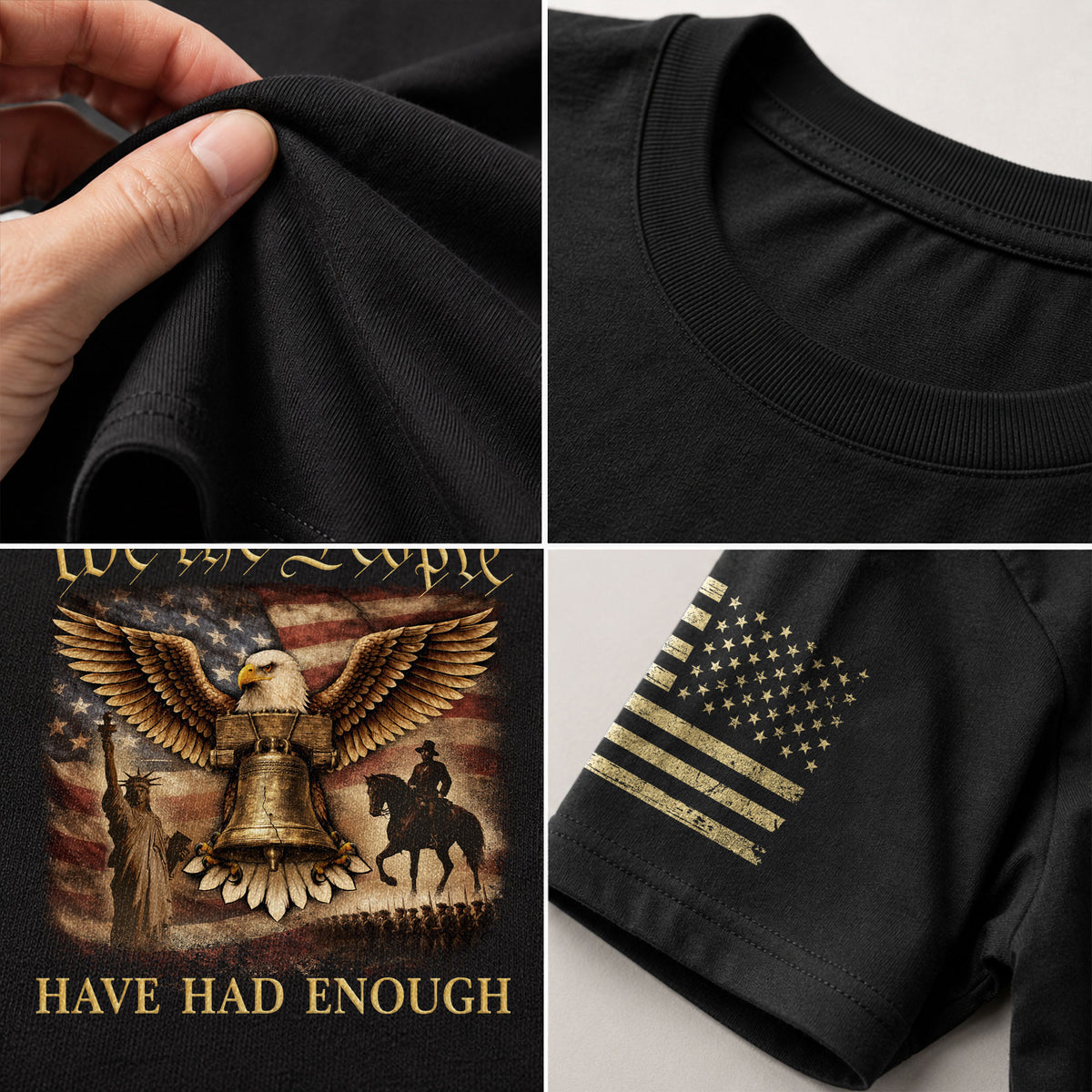 We The People Have Had Enough T-Shirt Patriotic Eagle & Liberty Bell American Heritage Graphic Tee - Rust Field Wear