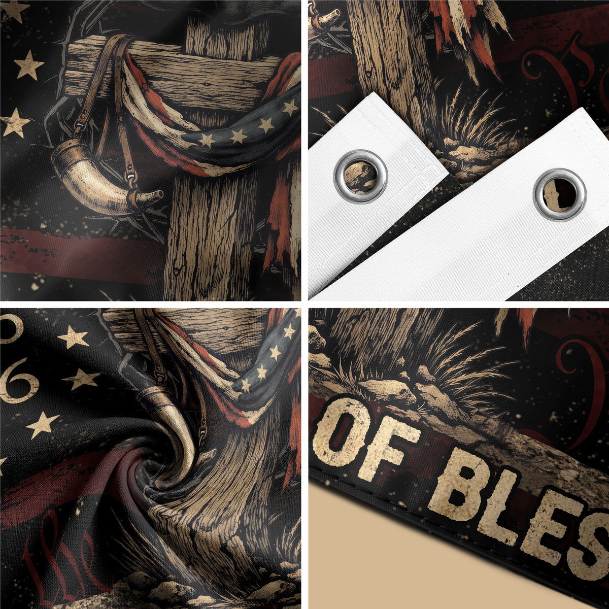 Patriotic Christian Outdoor Flag USA Celebration - Rust Field Wear
