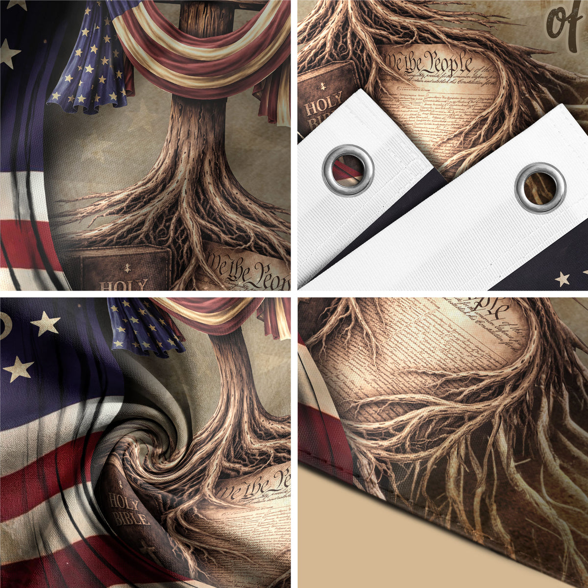 USA Faith and Freedom Christian Flag Patriotic Yard Decoration - Rust Field Wear