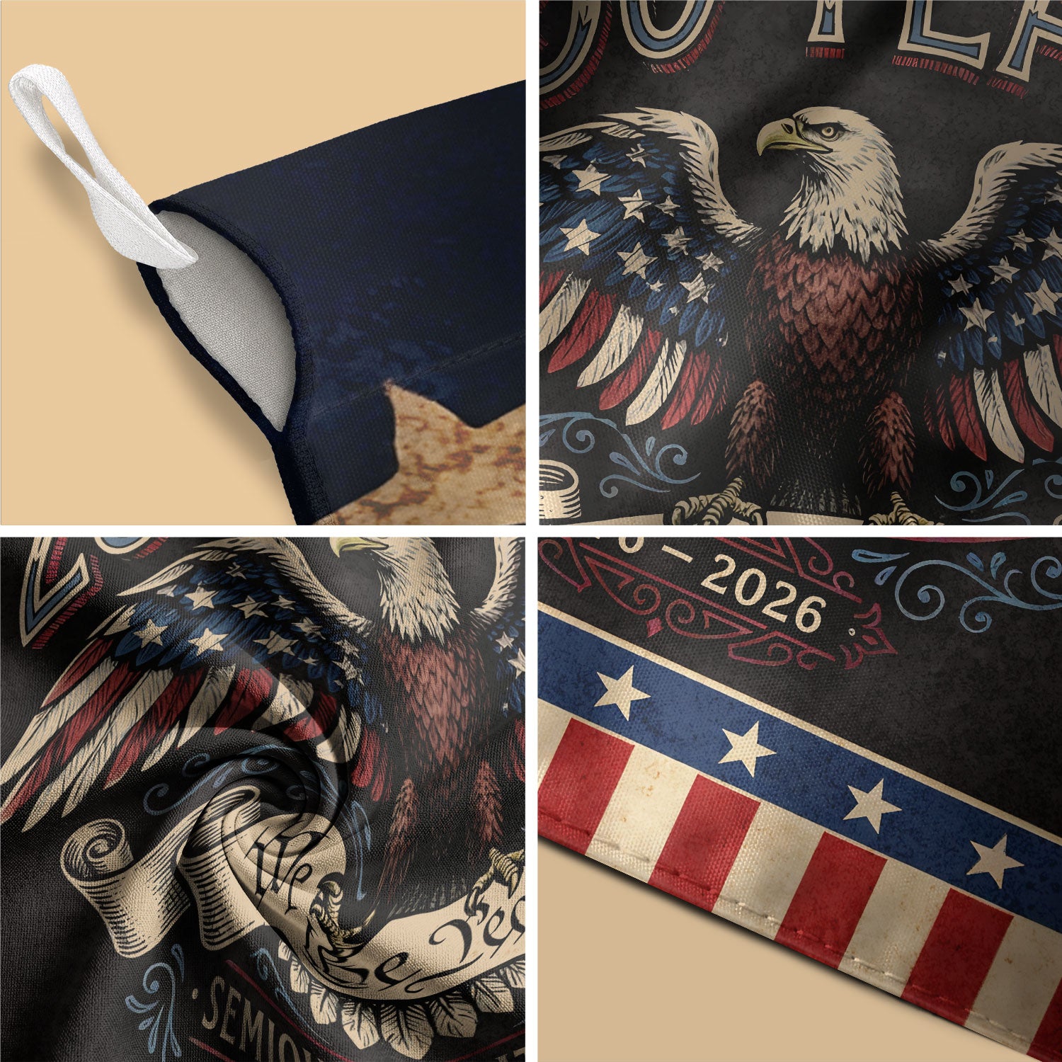 America 250th Anniversary 1776–2026 House Flag – We The People Bald Eagle Vintage Double Sided Printing USA Flag