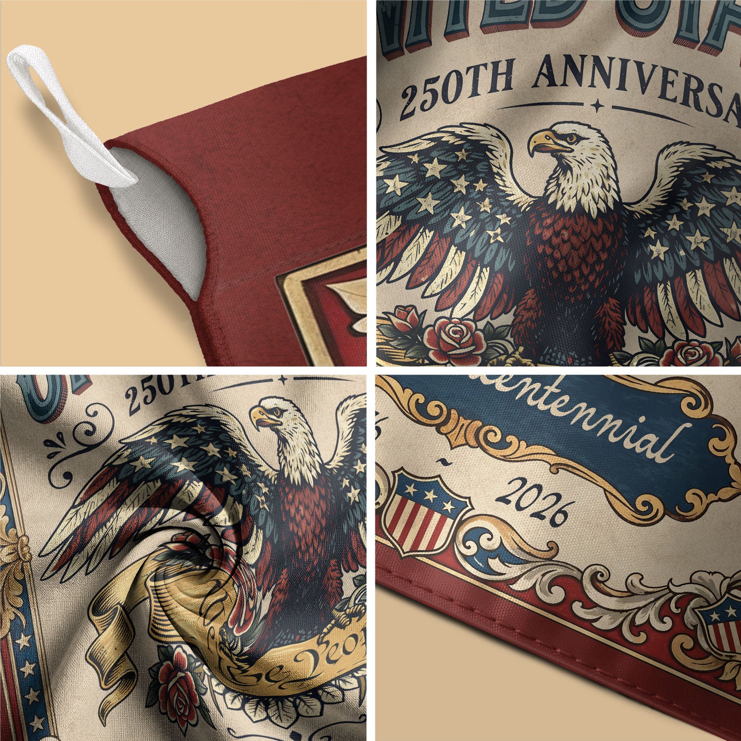 1776-2026 America 250th Anniversary Garden Flag – We The People Bald Eagle 250 Years of Freedom Double Sided Patriotic Printing