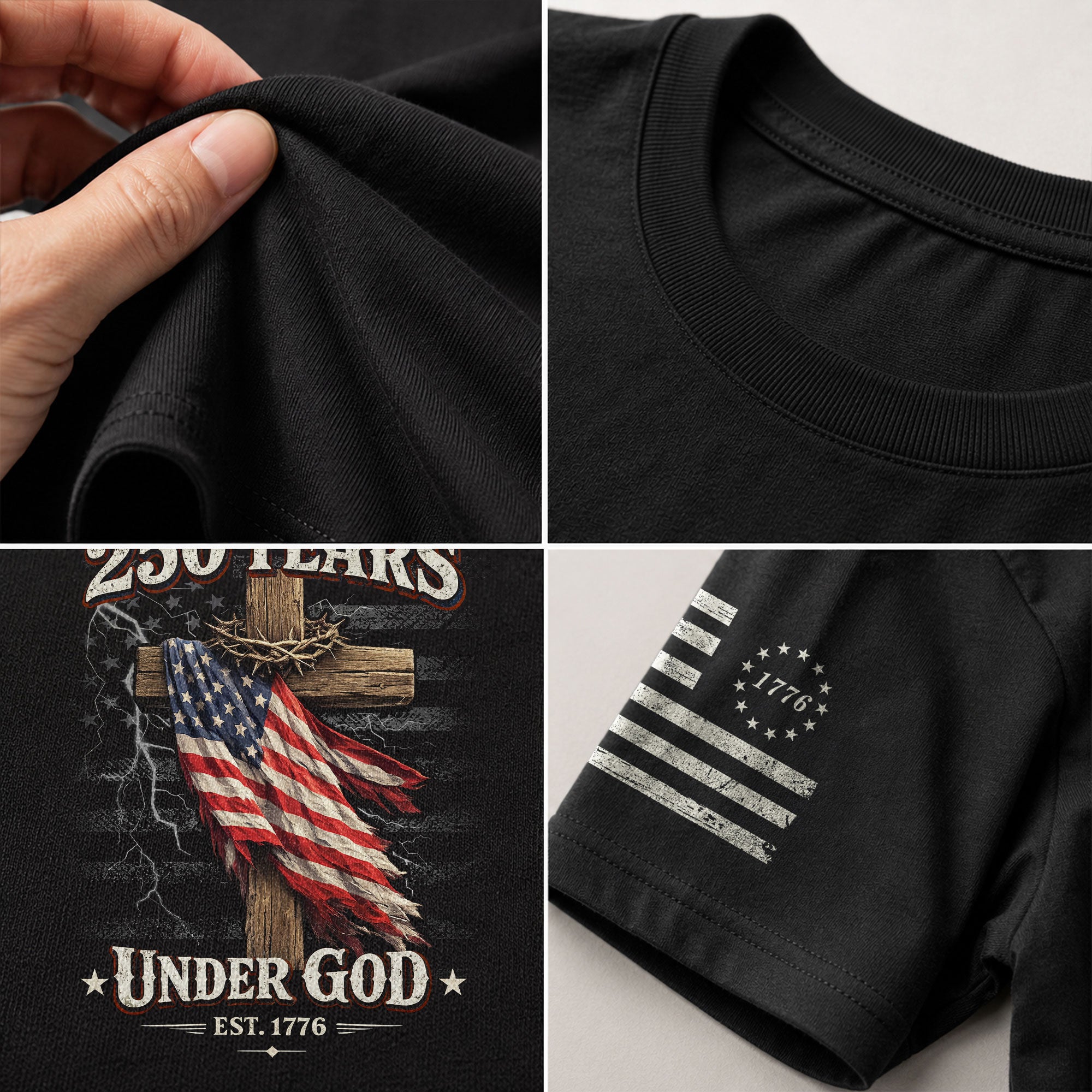 250 Years America Faith Freedom Legacy Christian T Shirt - One Nation Under God Tee - Rust Field Wear