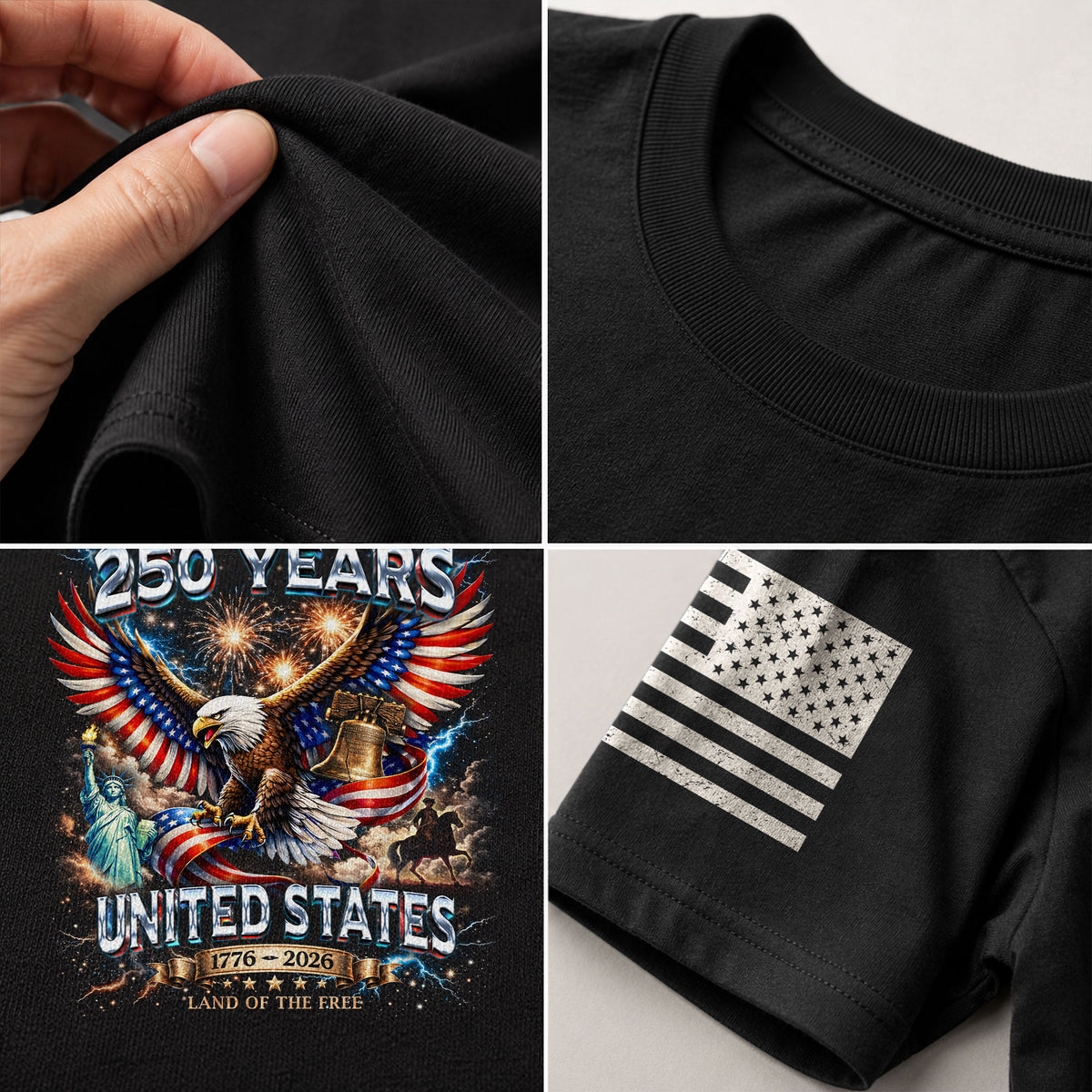 USA 250th Anniversary Shirt - 250th Year American Anniversary Flag Eagle Bootleg Design - Rust Field Wear