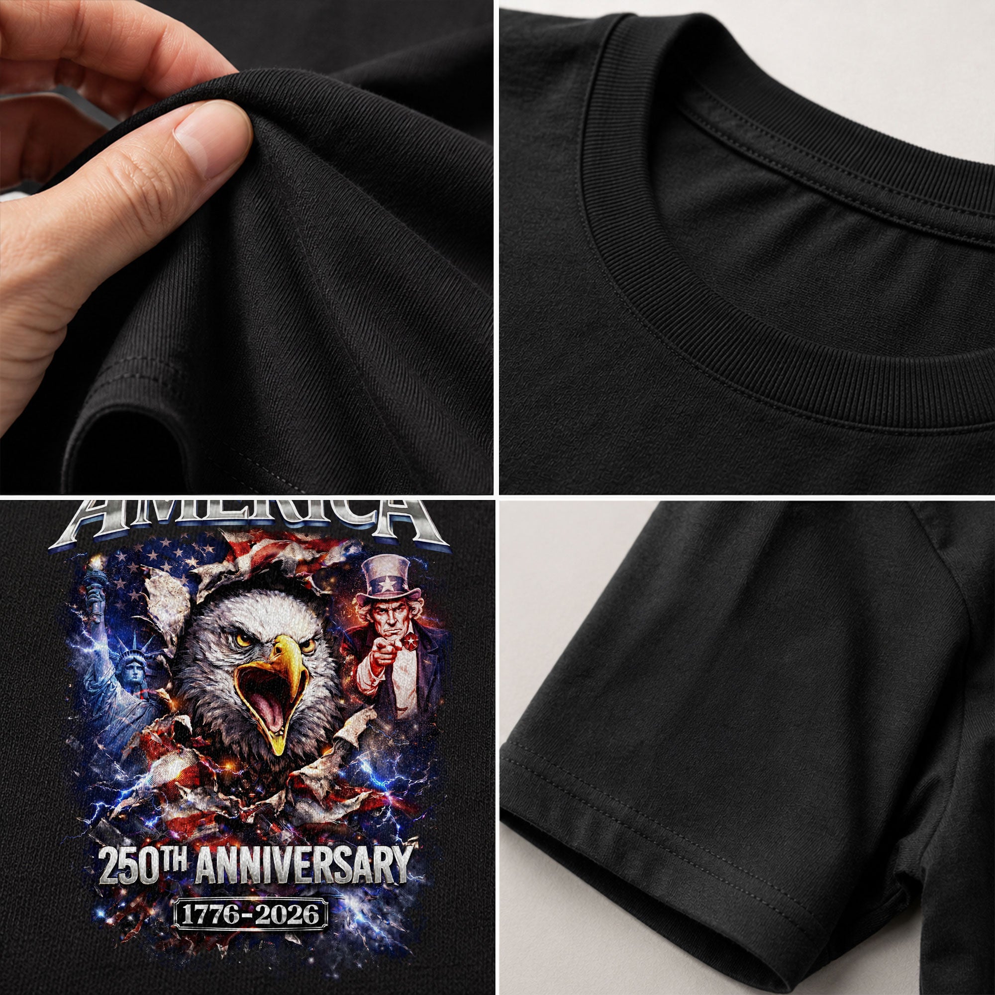 United States of 250 Years America Anniversary1776–2026 – Patriotic Tribute Graphic Tee - Rust Field Wear